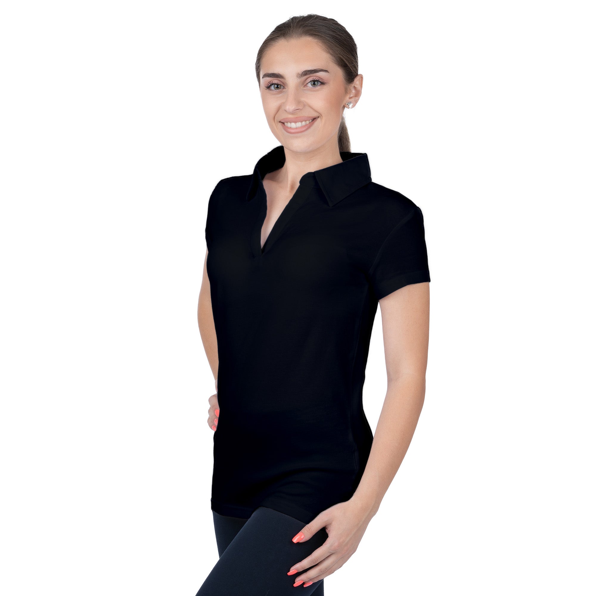 Short Sleeve Lycra Polo Shirt for Women - Nirlon