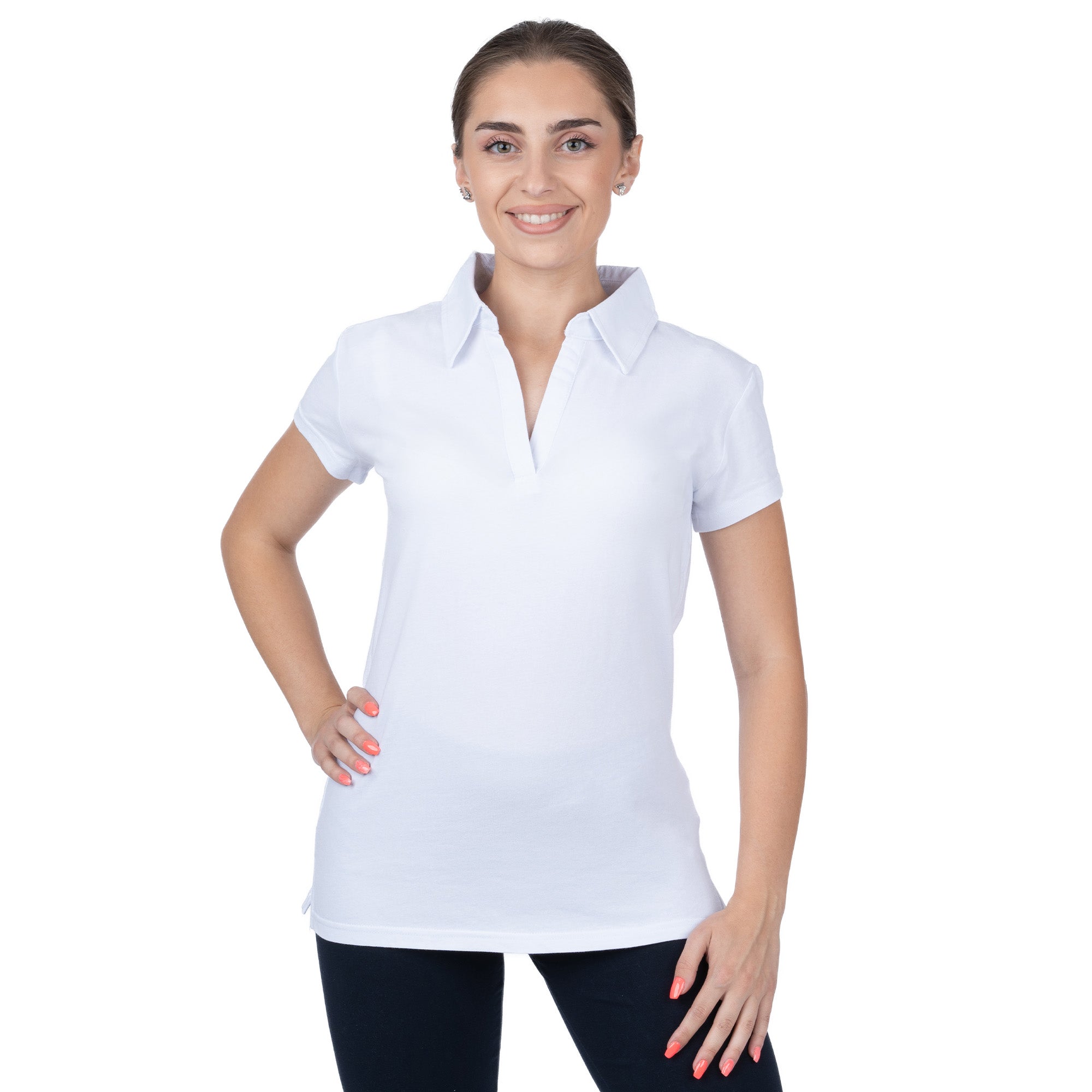 Short Sleeve Lycra Polo Shirt for Women - Nirlon