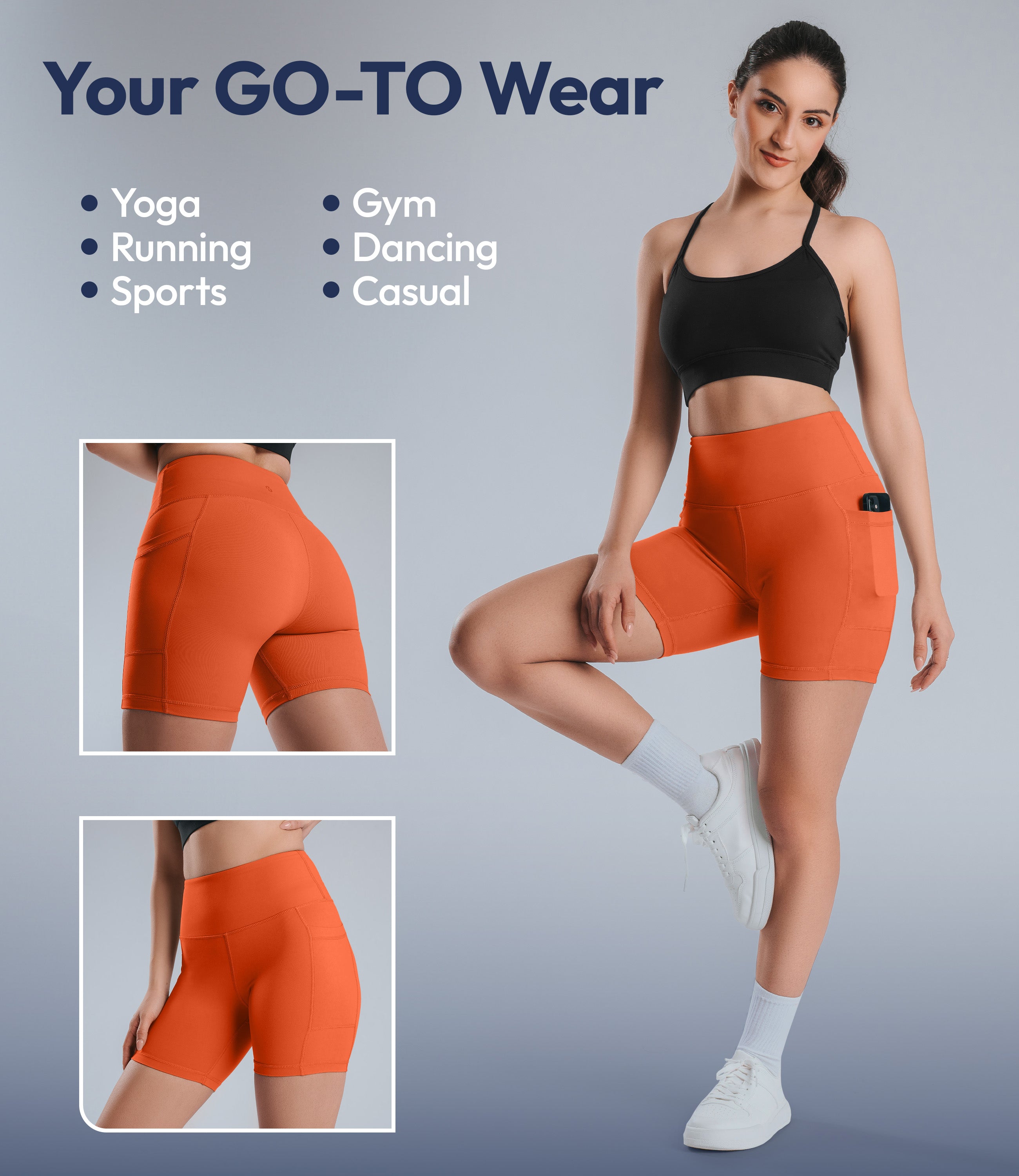 NirLUX™ High Waist Biker Shorts with Pockets for Women