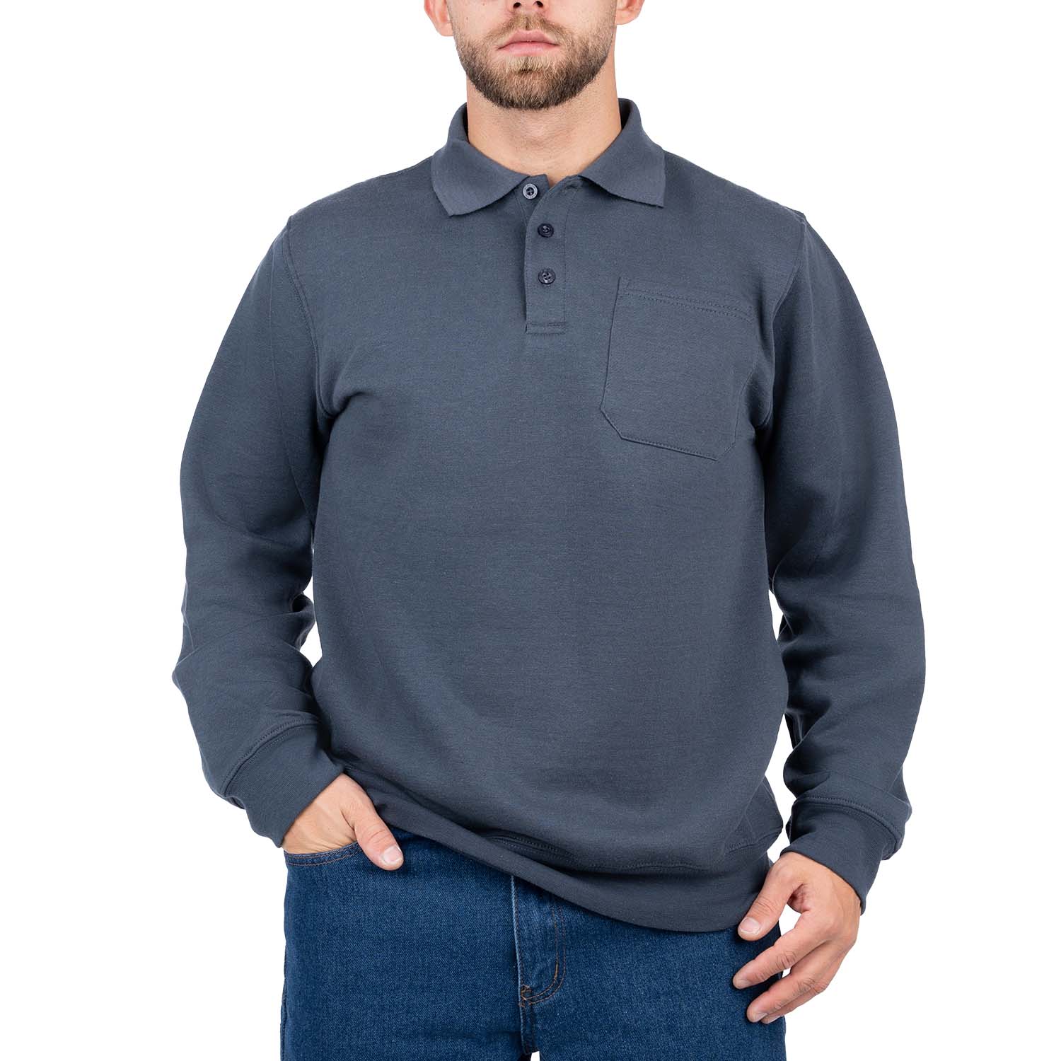 Pullover Polo Sweatshirt with Pocket - Nirlon