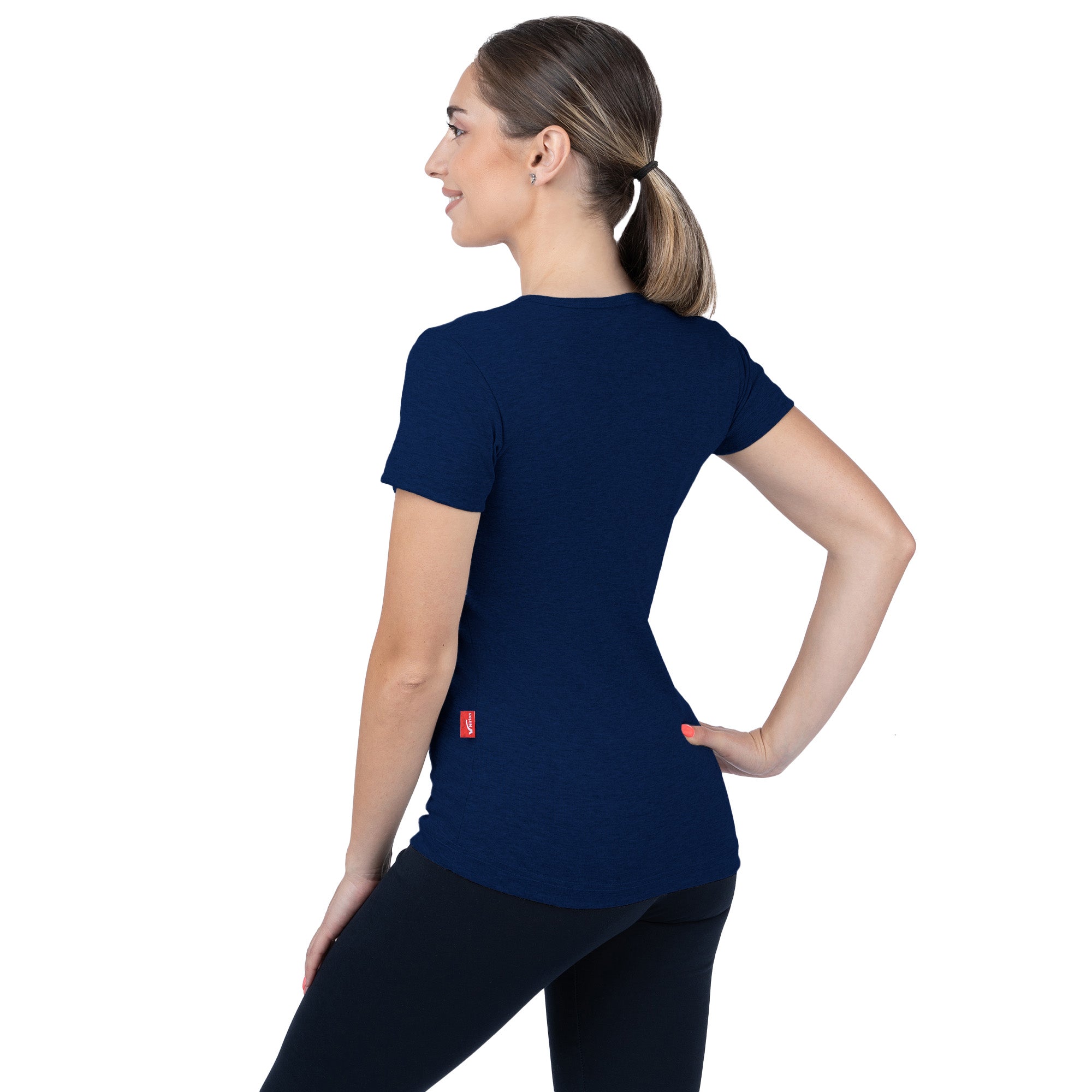 CottoNIR™ Ribbed V-Neck Short Sleeve T-Shirt for Women - Nirlon