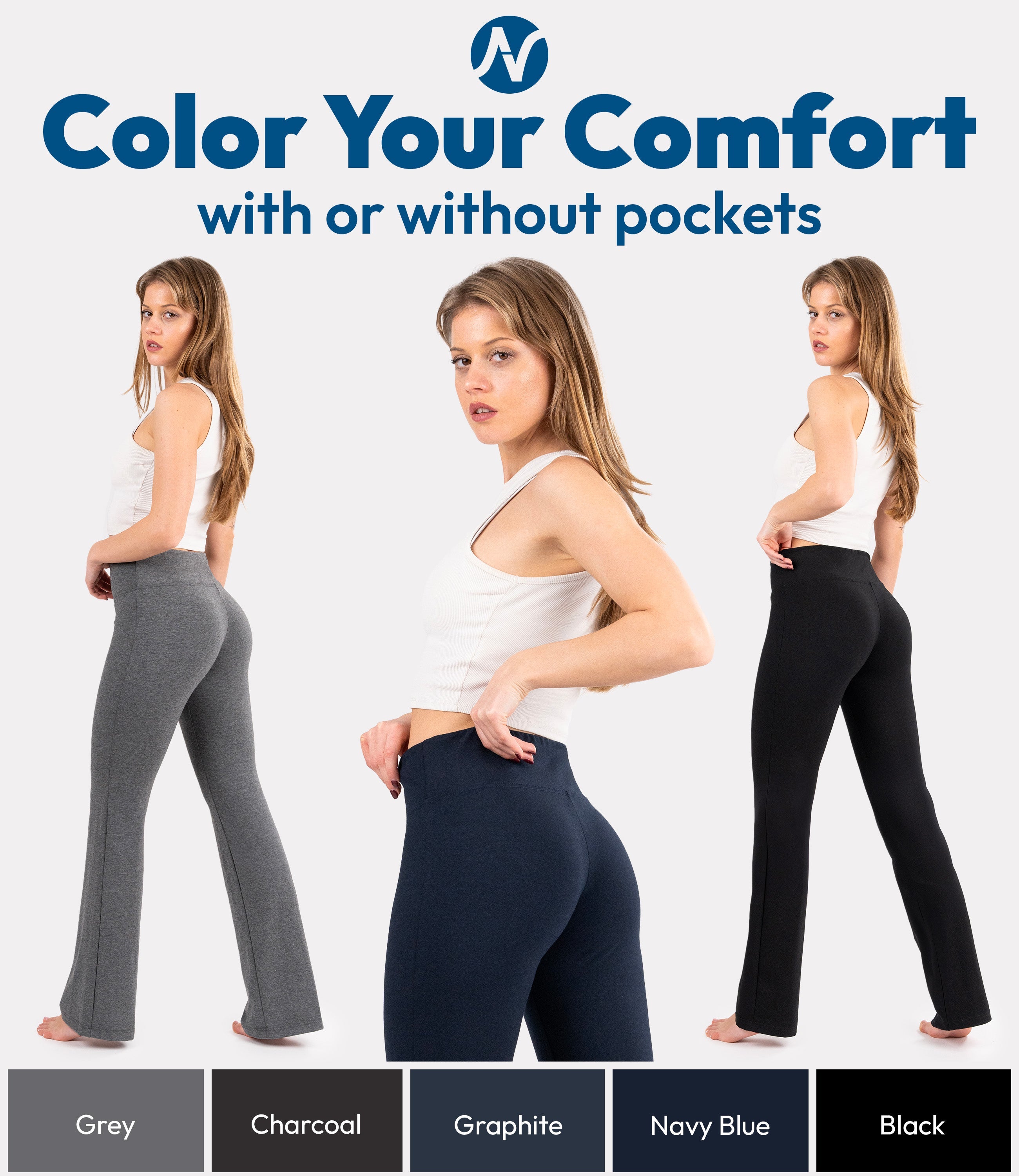 CottoNIR™ Straight-Leg Yoga Pants with Pockets for Women