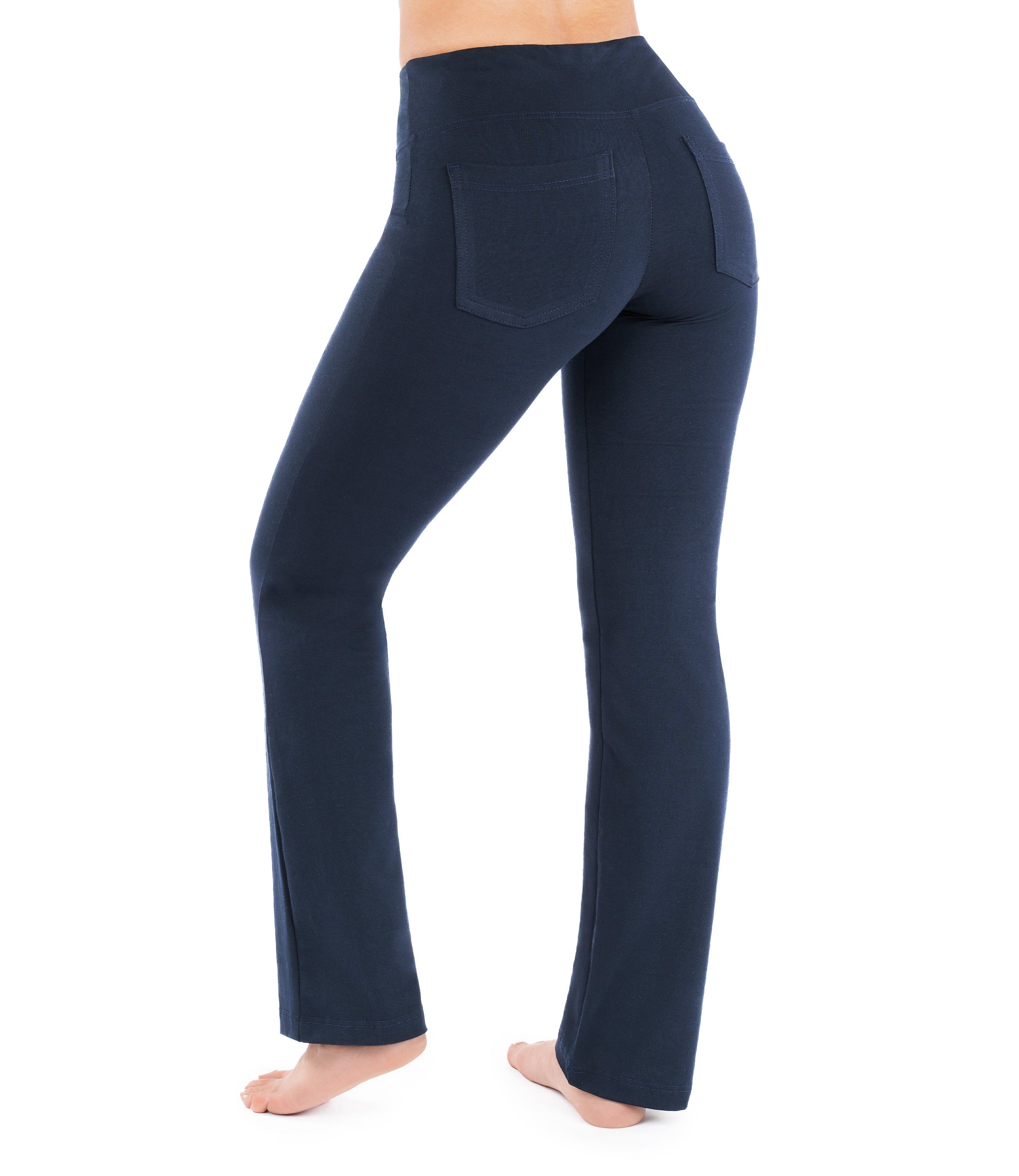CottoNIR™ Straight-Leg Yoga Pants with Pockets for Women