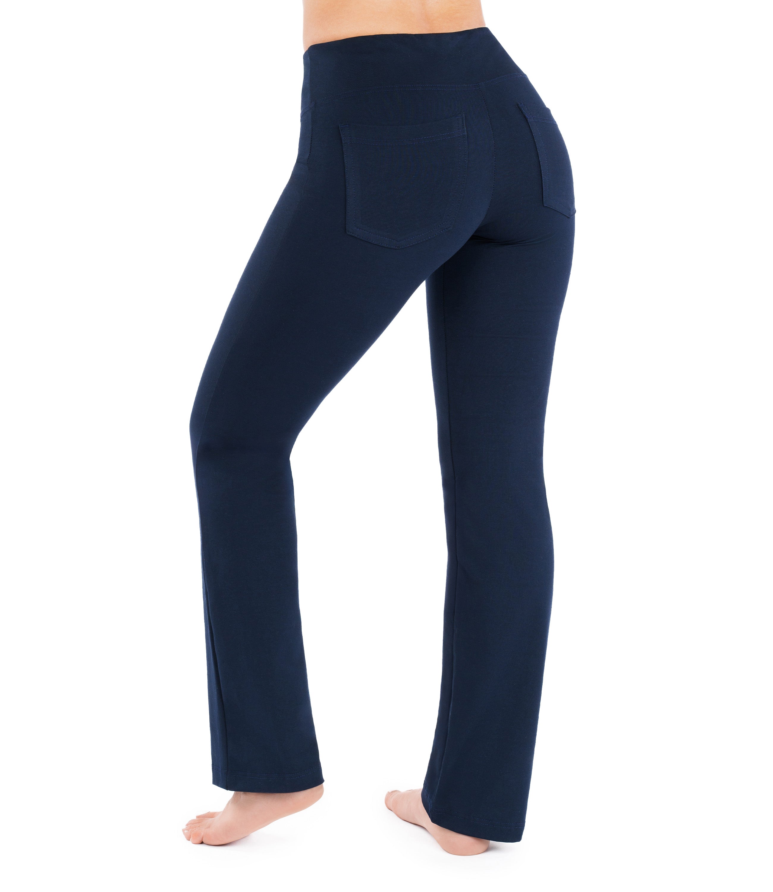CottoNIR™ Straight-Leg Yoga Pants with Pockets for Women