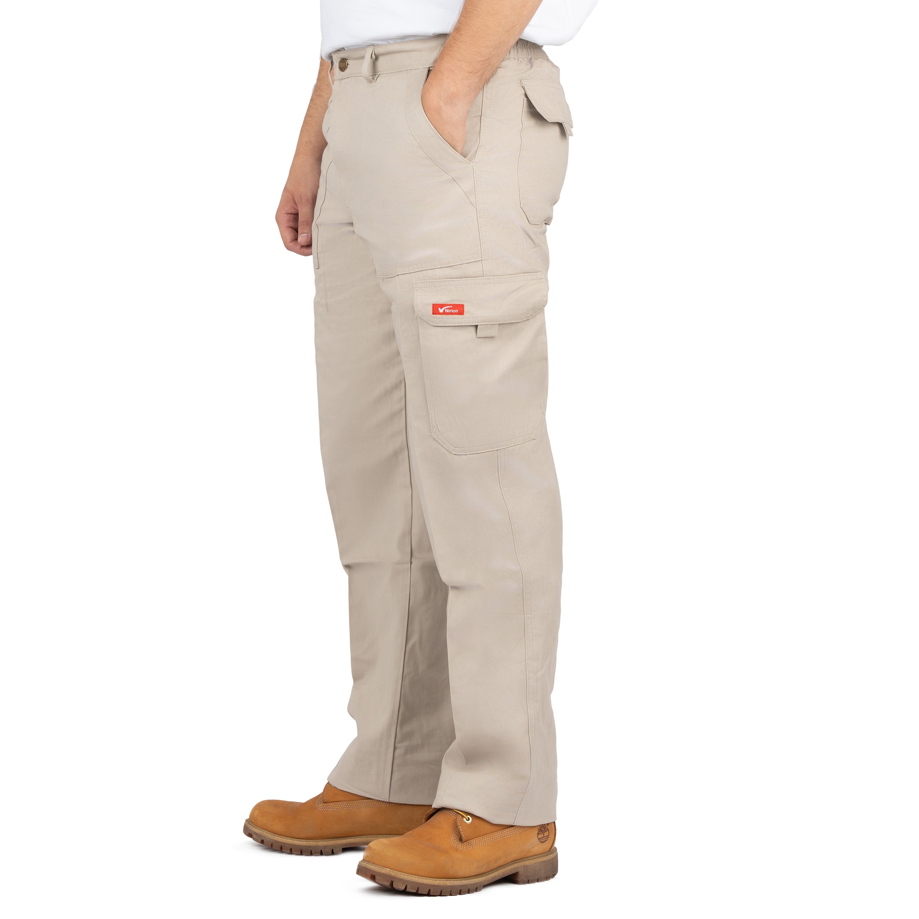 Men’s 6-Pocket Cargo Pants with Elastic Back - Nirlon