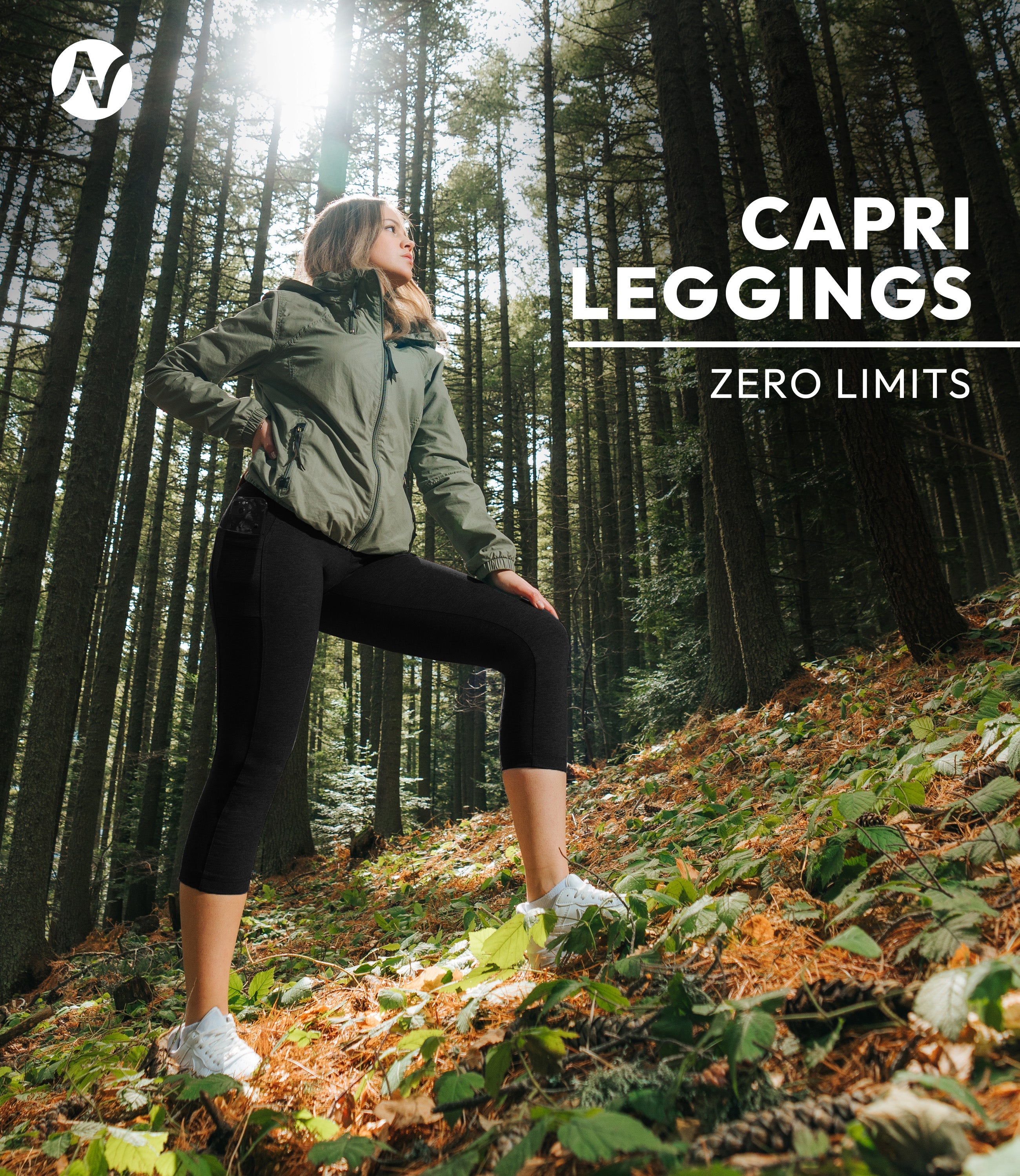 CottoNIR™ High Waist Capri Leggings with Pockets for Women