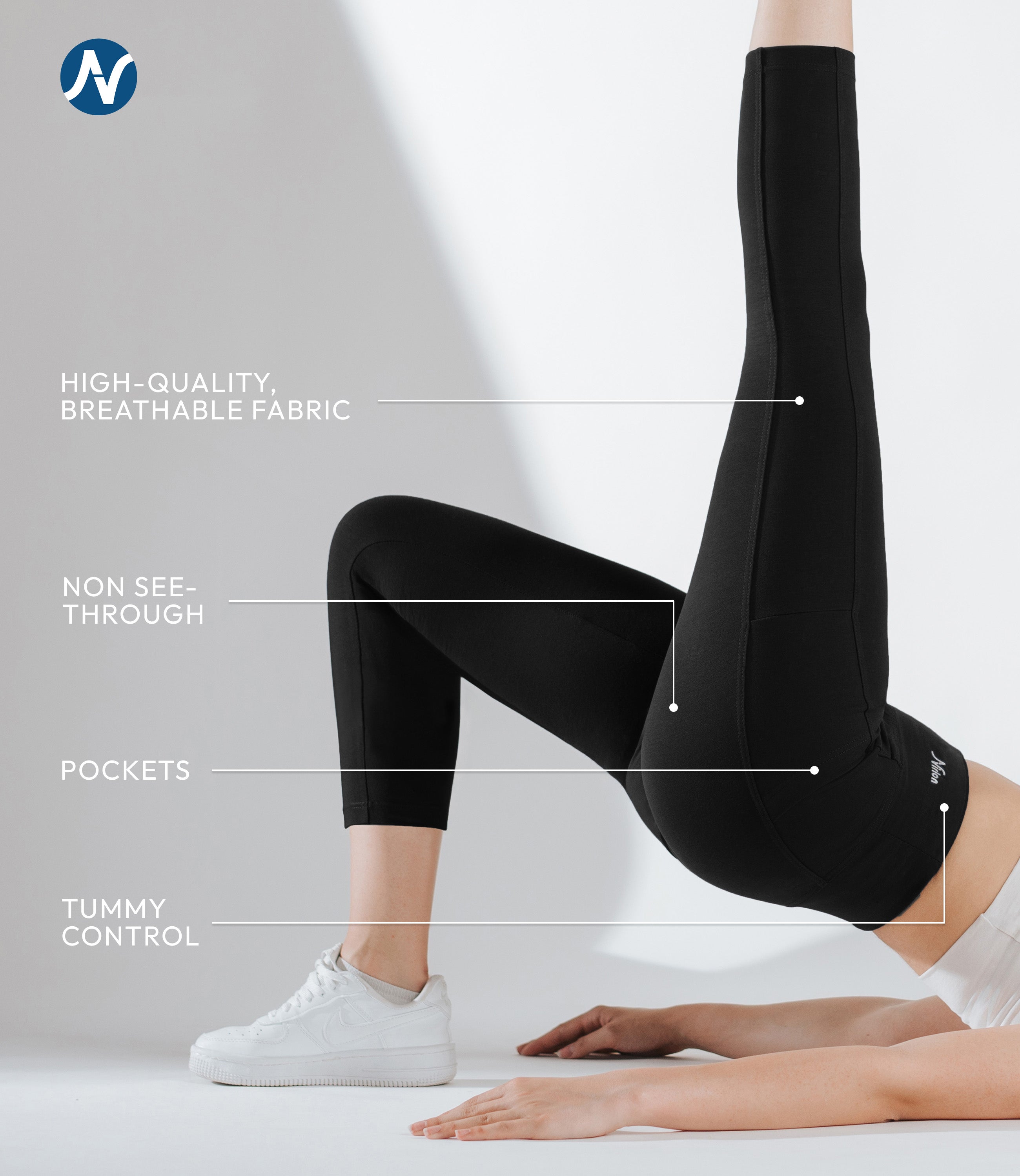 CottoNIR™ High Waist 7/8 Leggings with Pockets for Women