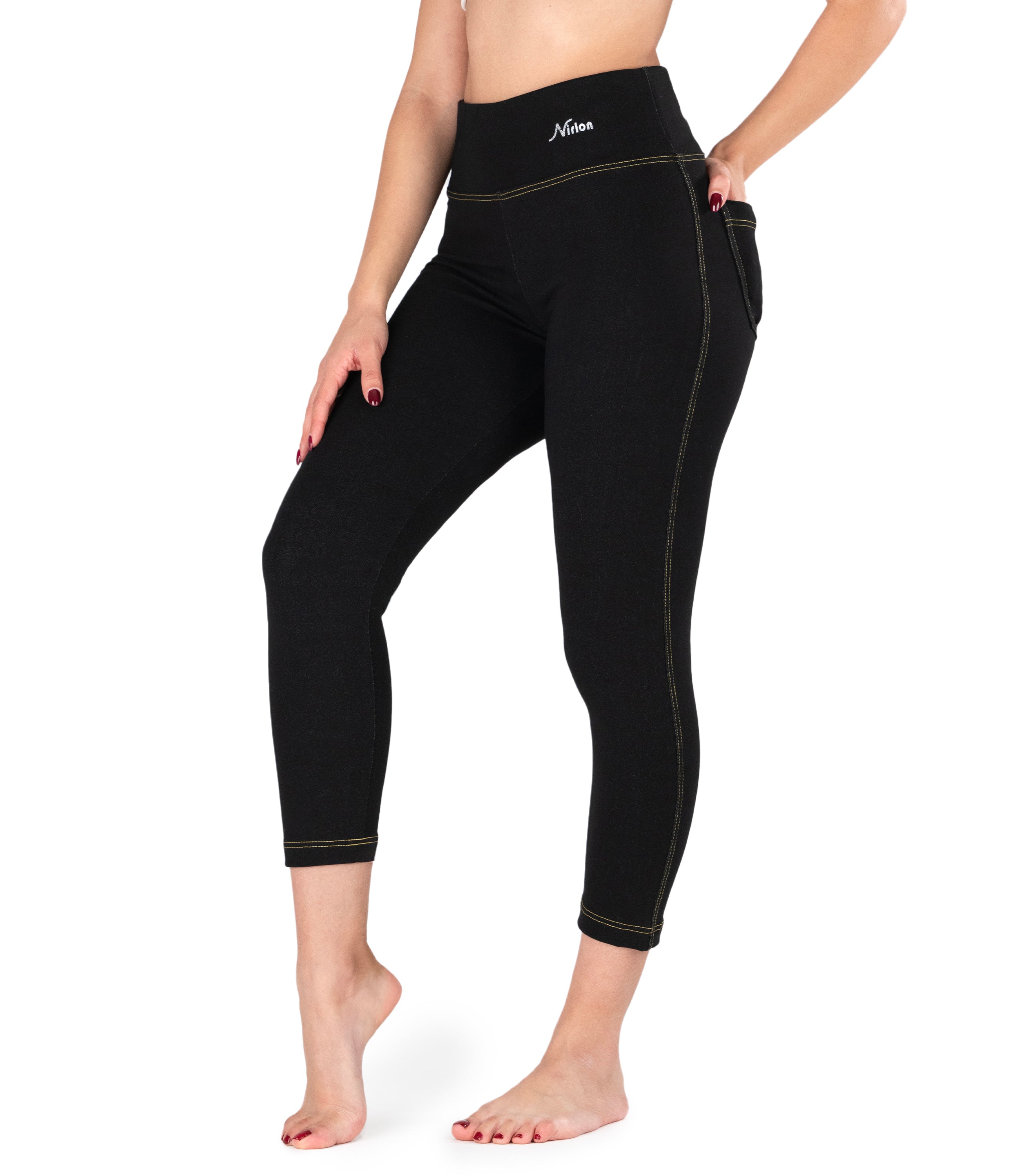 NirJEANS™ High Waist Denim-Look 7/8 Jeggings for Women