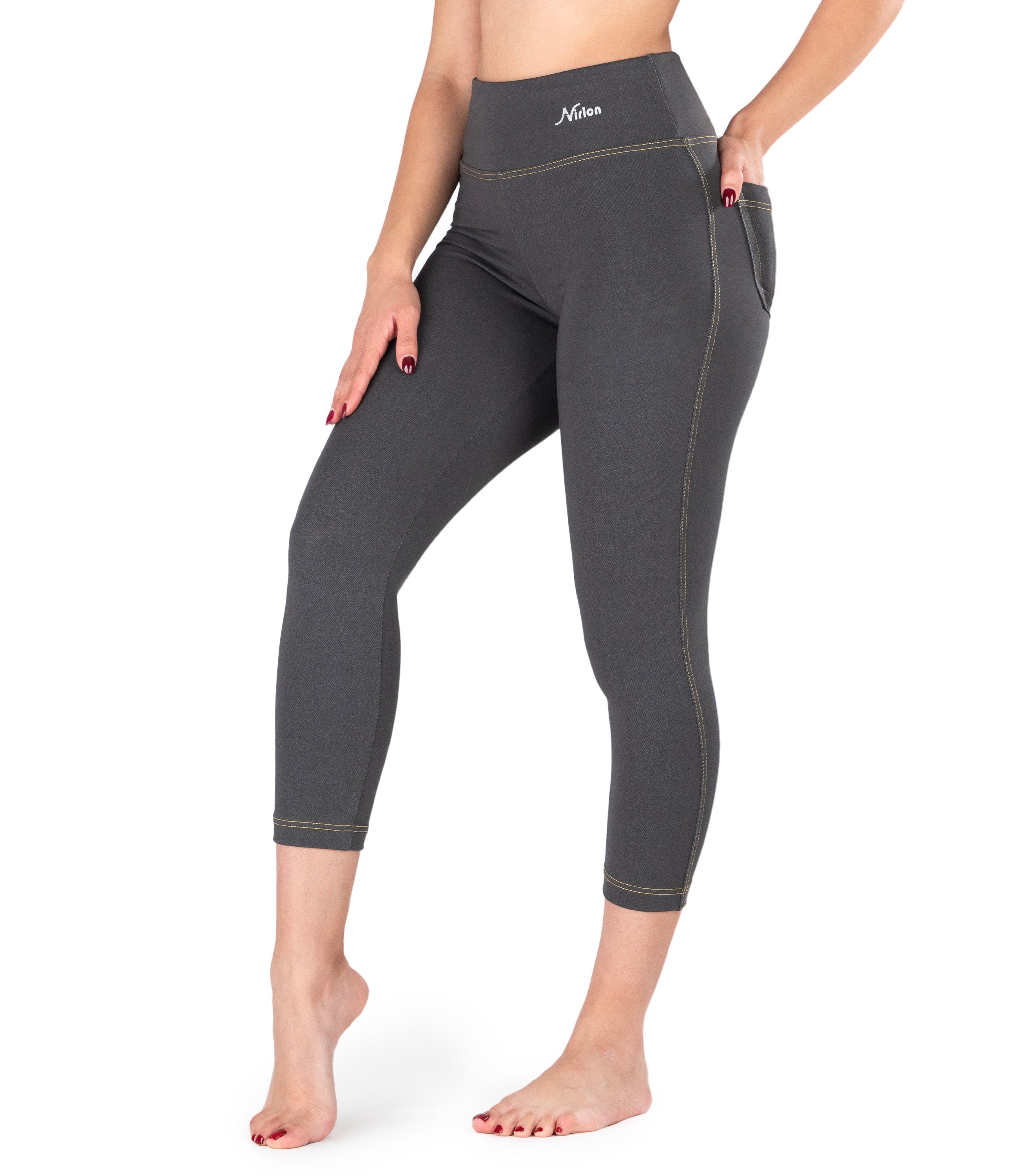 NirJEANS™ High Waist Denim-Look 7/8 Jeggings for Women