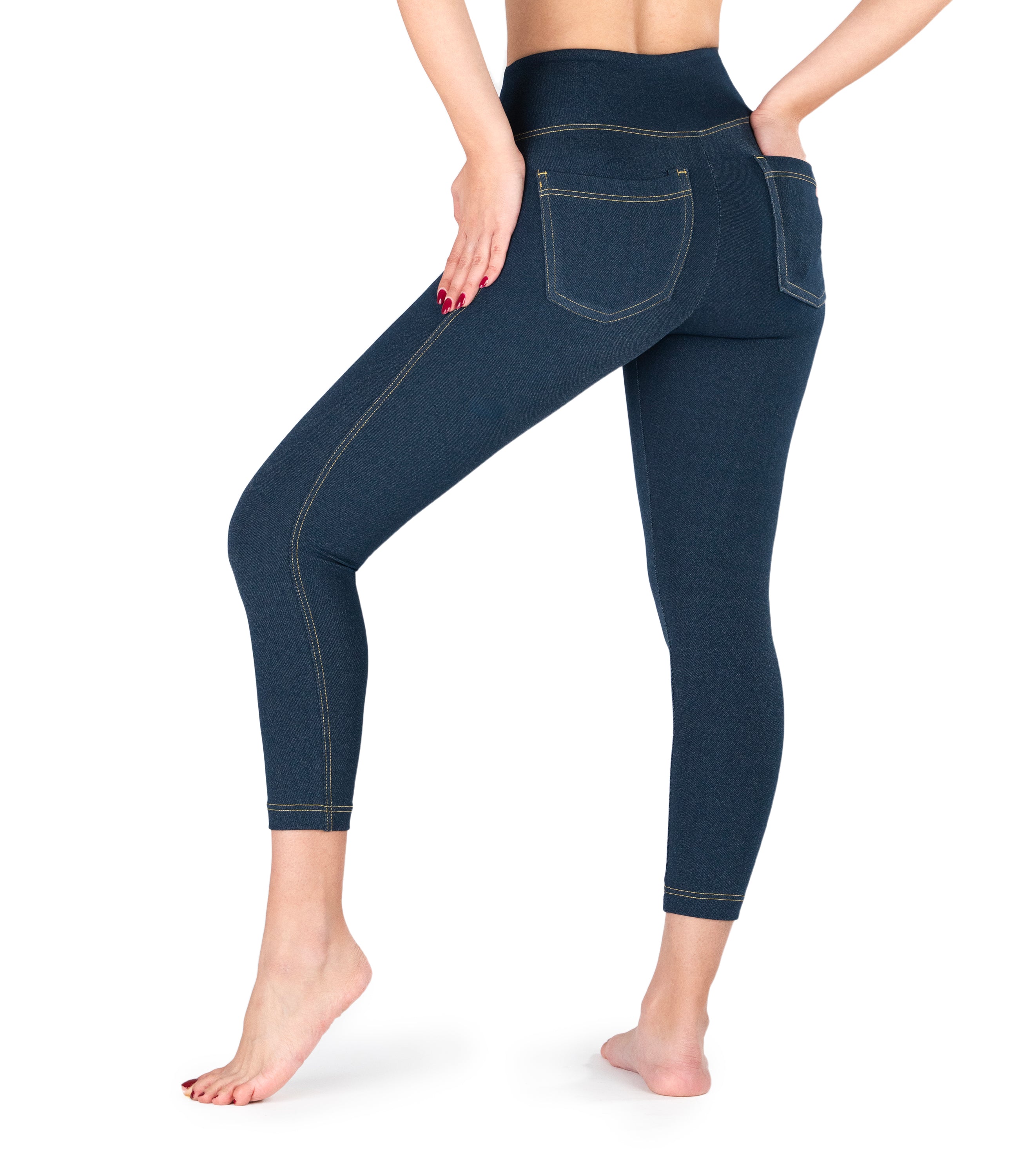 NirJEANS™ High Waist Denim-Look 7/8 Jeggings for Women
