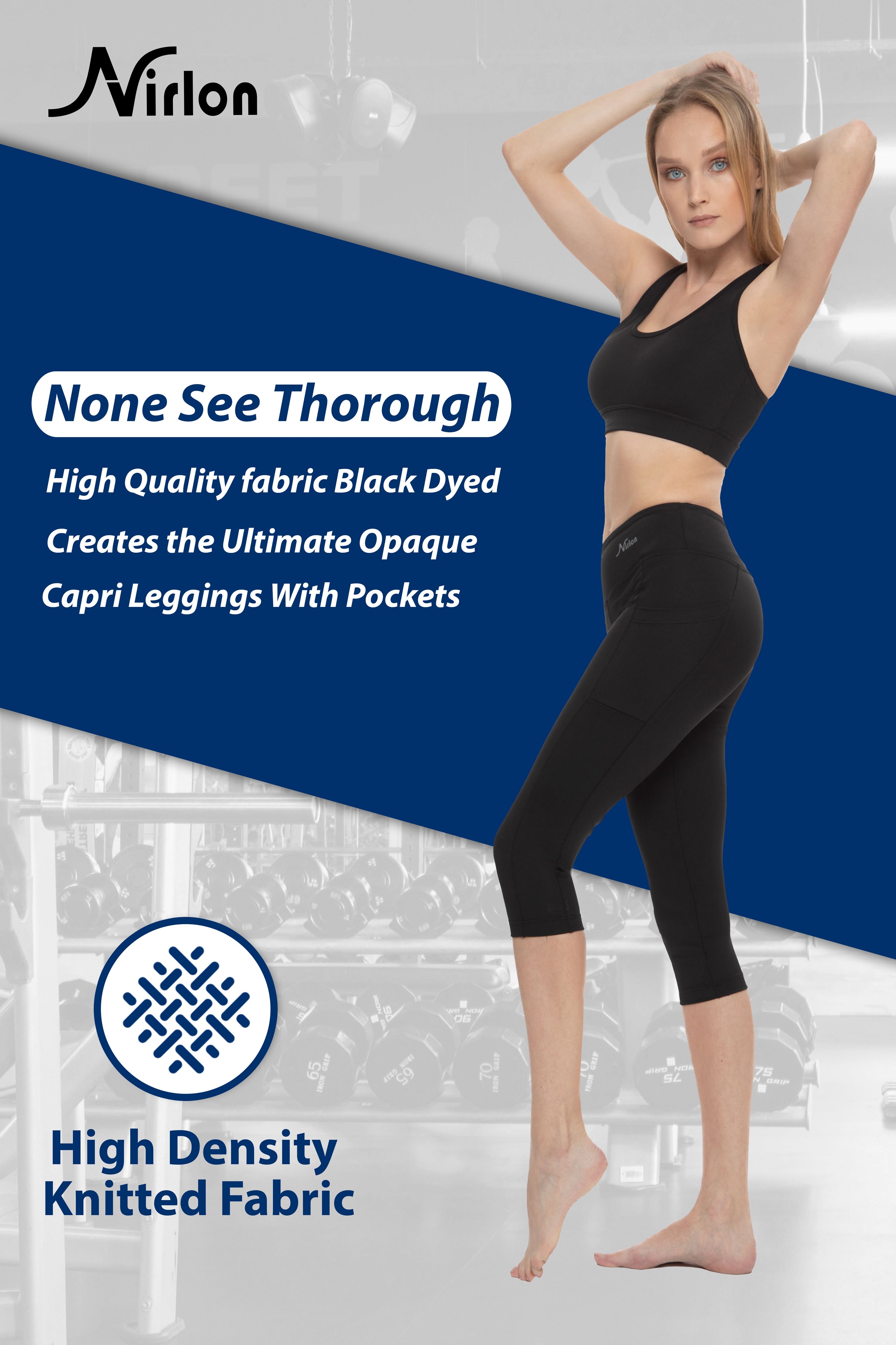 High Waist Capri Leggings with Pockets for Women