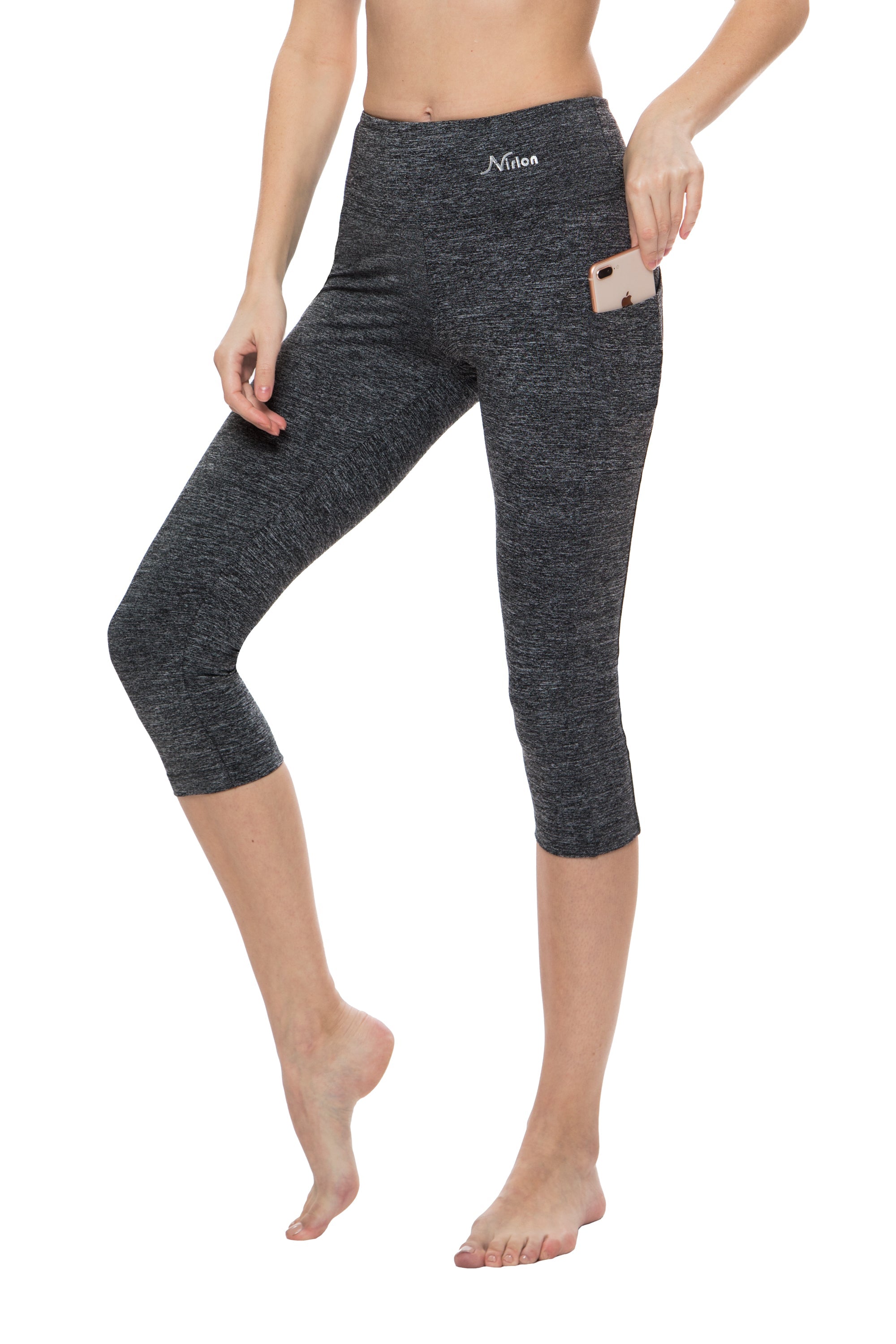 High Waist Capri Leggings with Pockets for Women