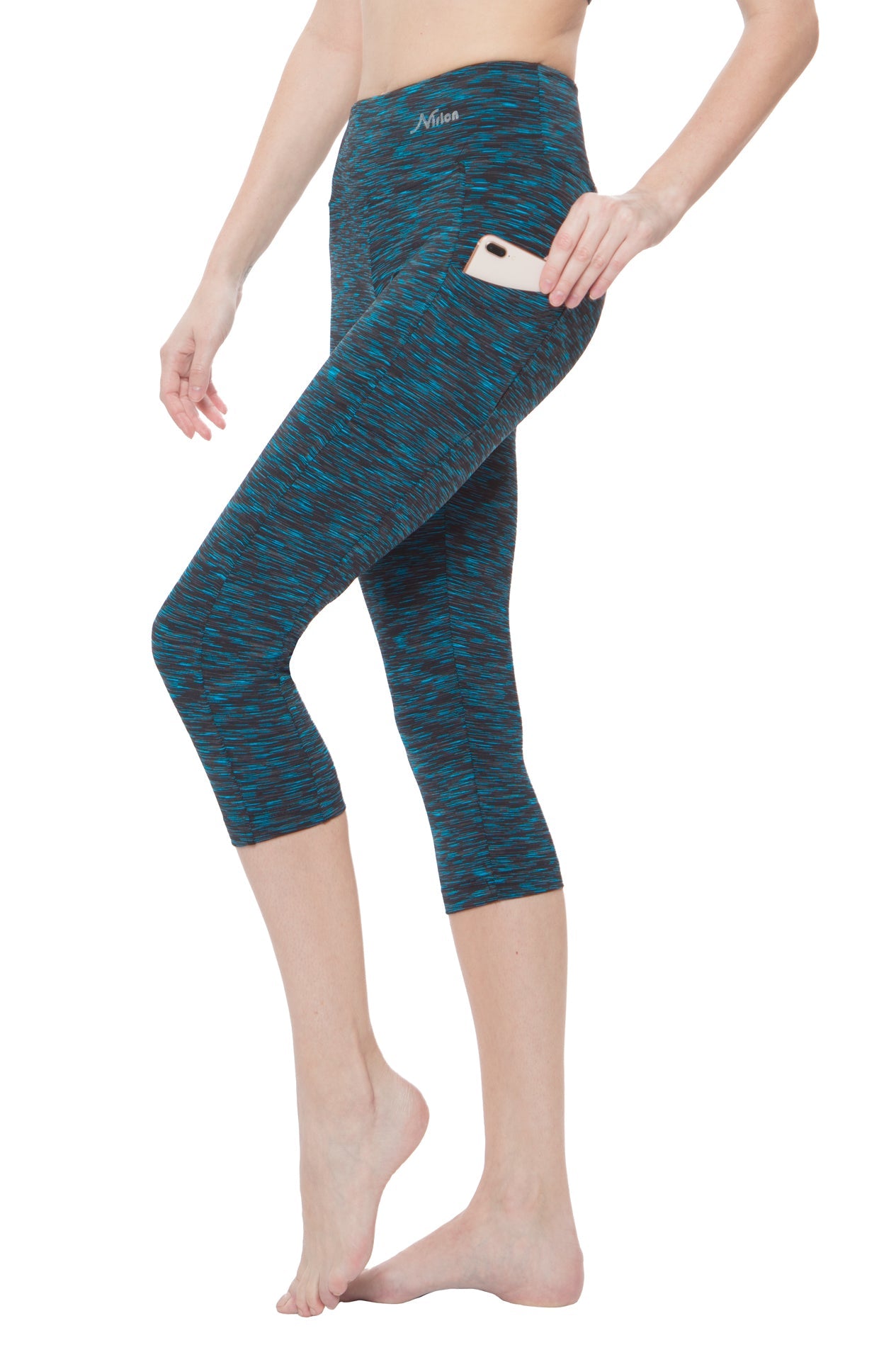 High Waist Capri Leggings with Pockets for Women