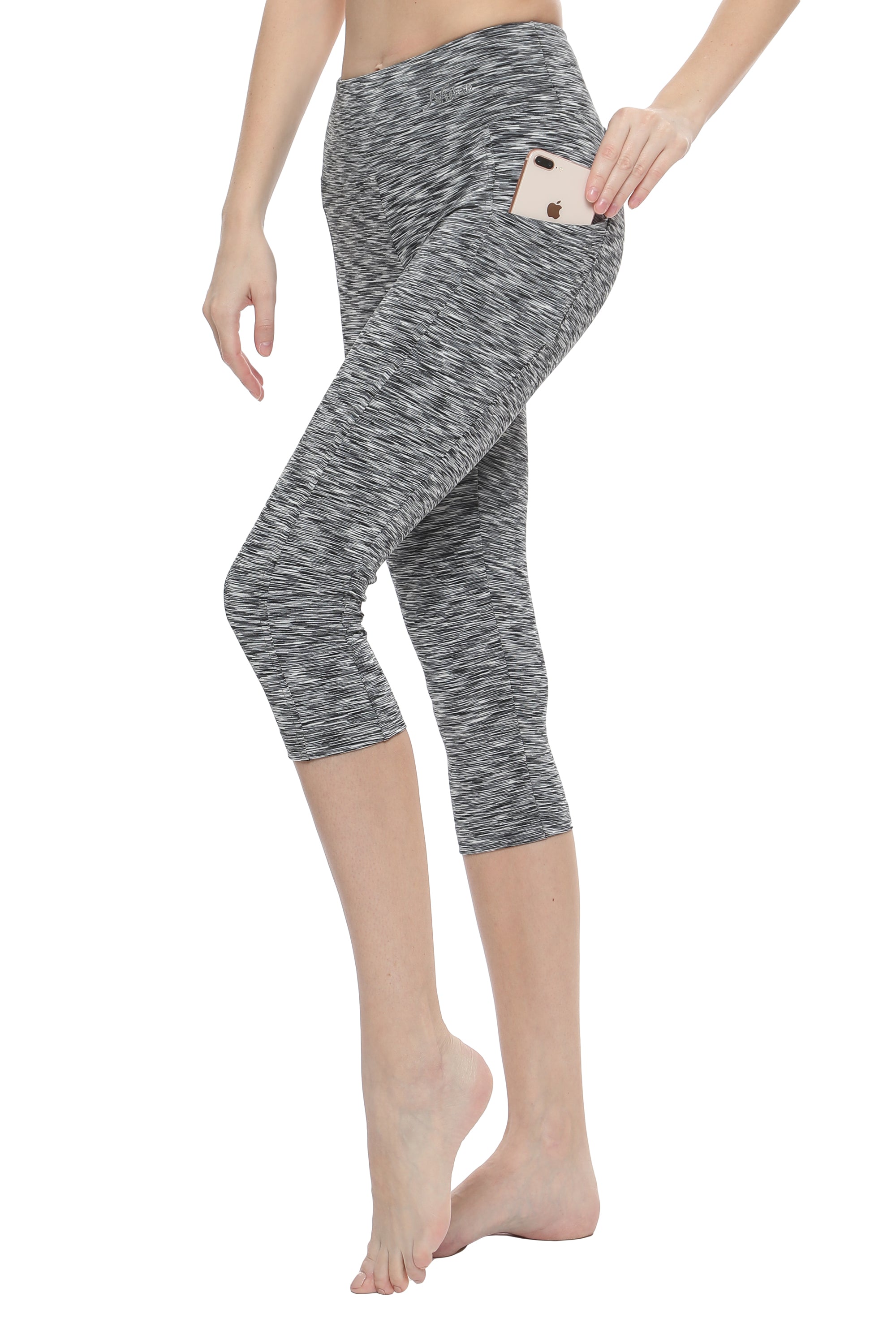 High Waist Capri Leggings with Pockets for Women