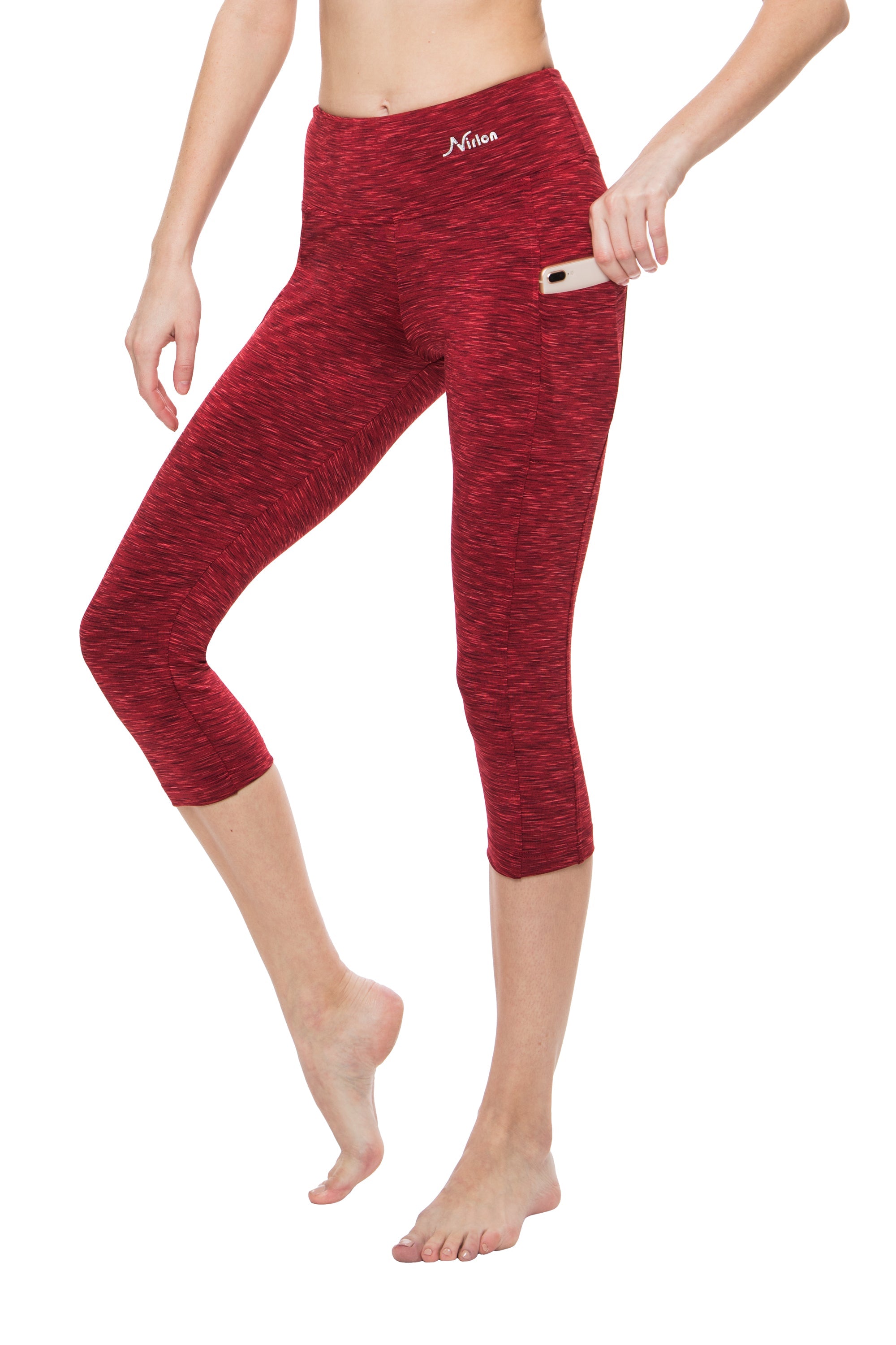High Waist Capri Leggings with Pockets for Women