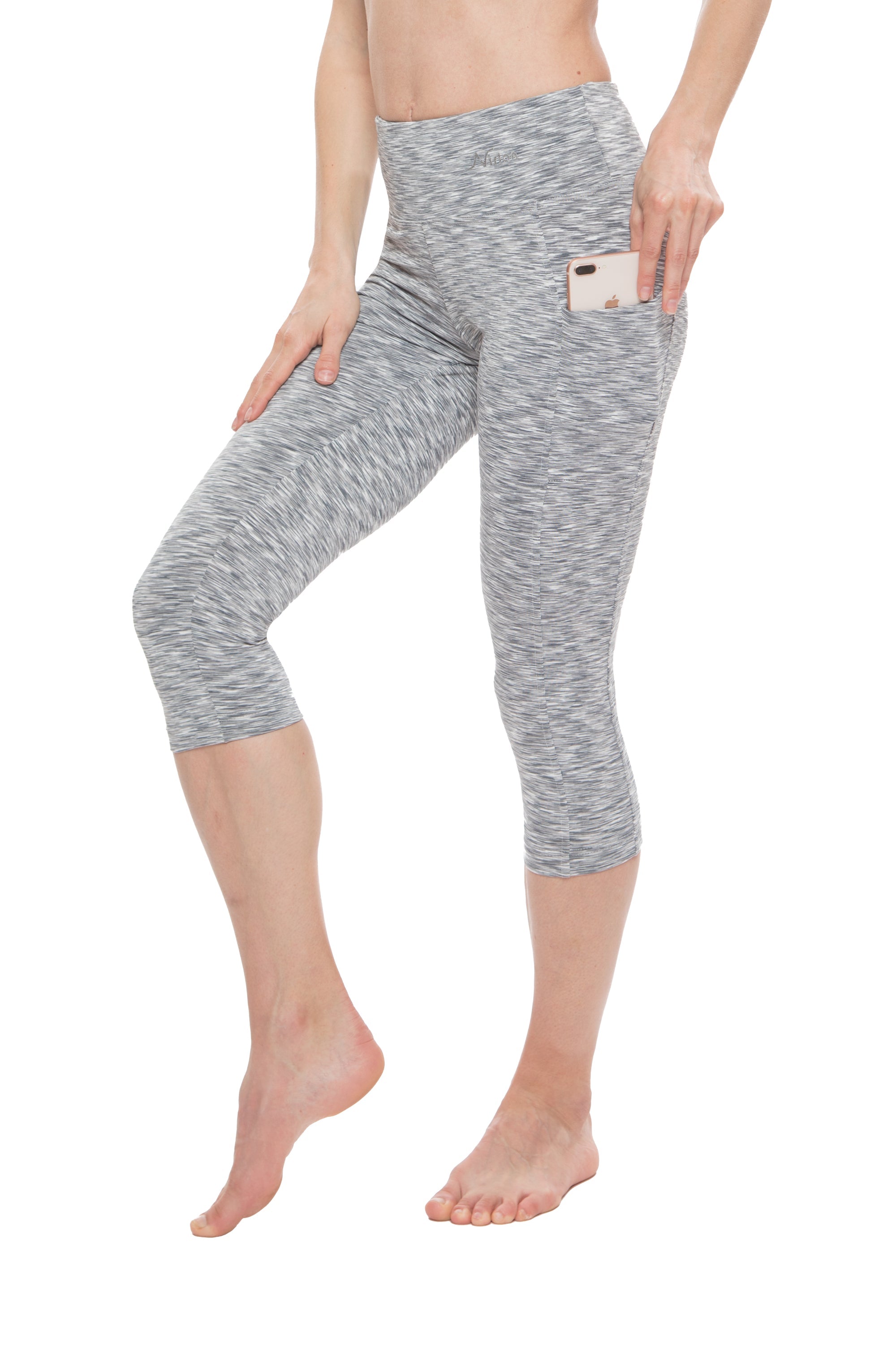 High Waist Capri Leggings with Pockets for Women