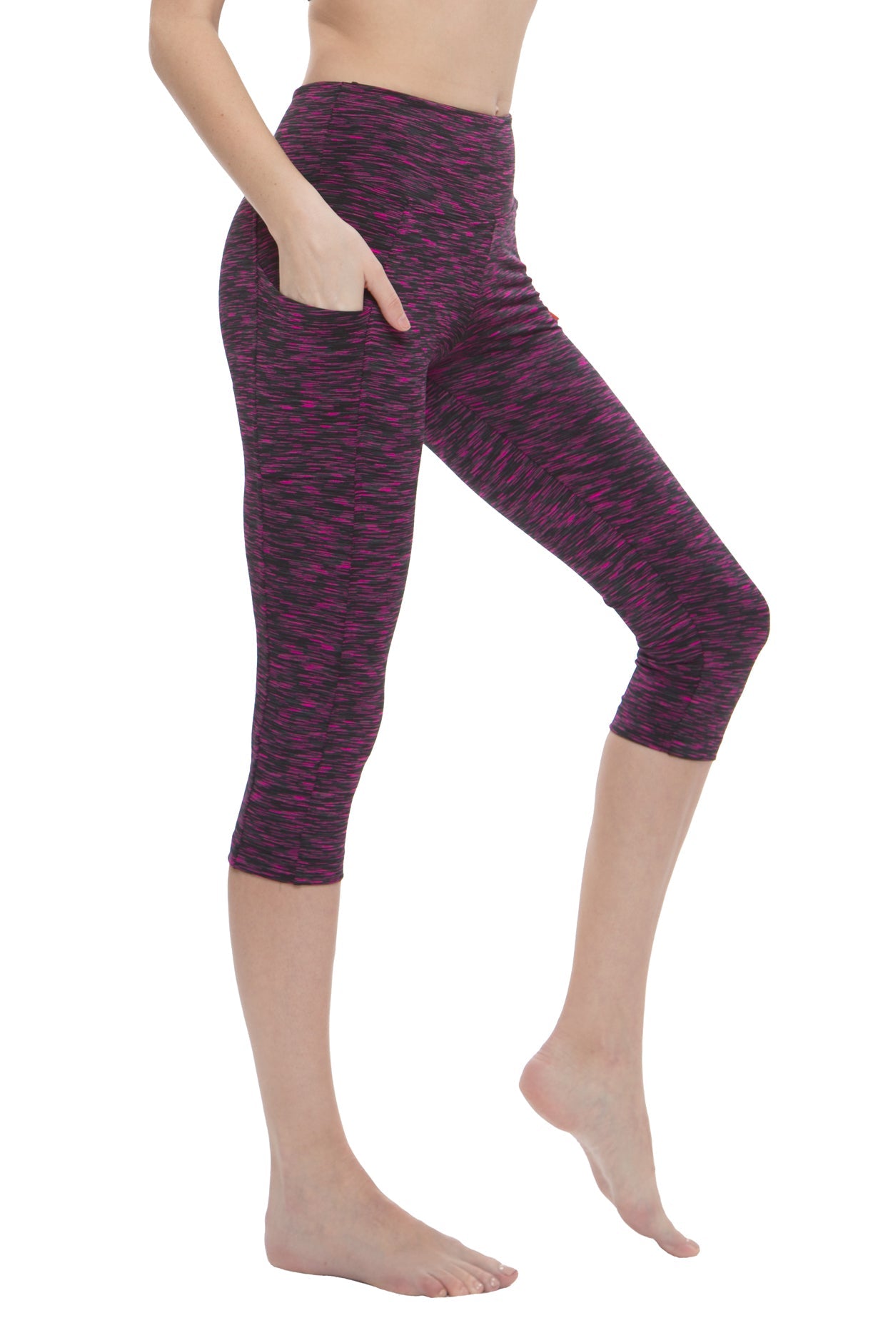 High Waist Capri Leggings with Pockets for Women