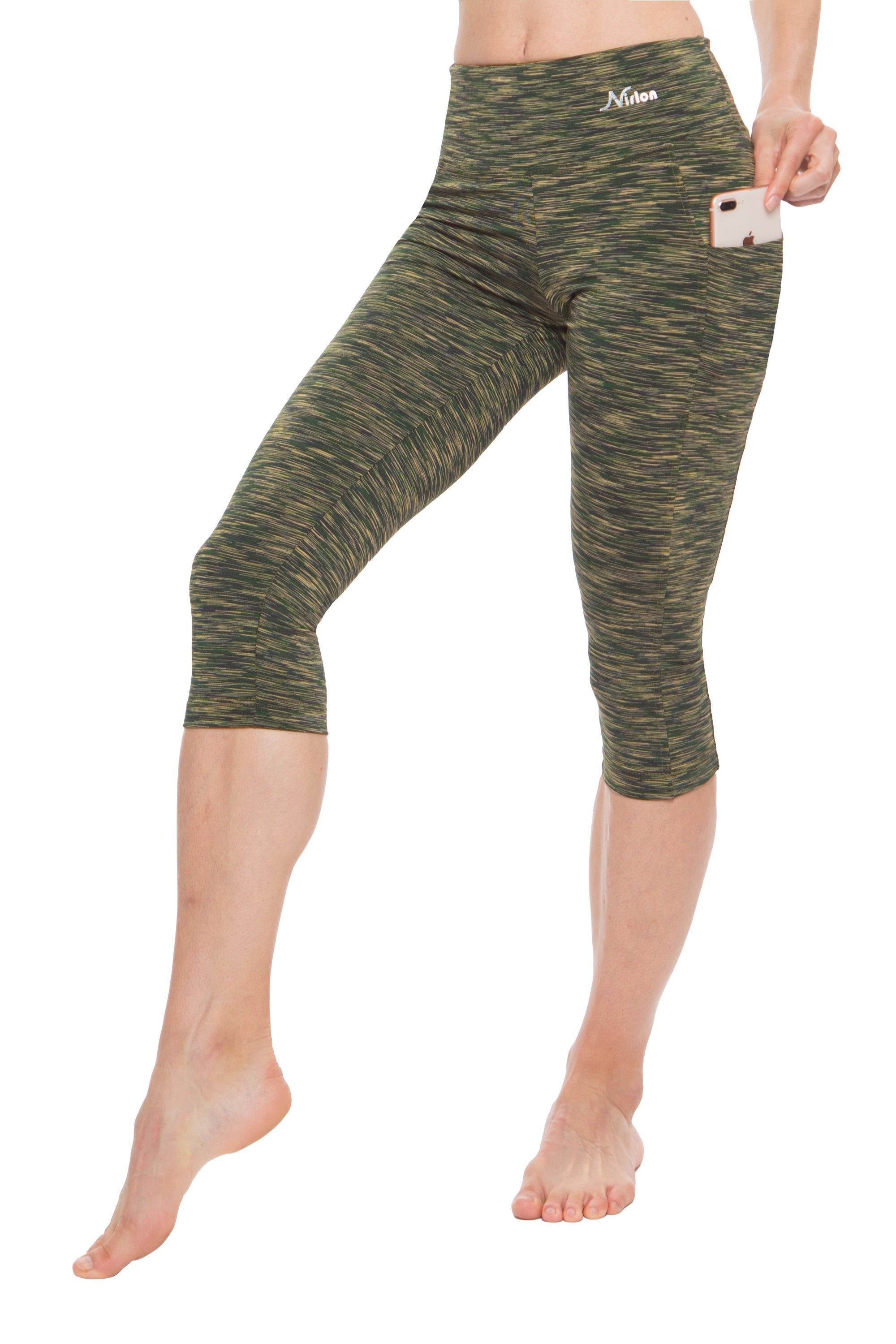 High Waist Capri Leggings with Pockets for Women