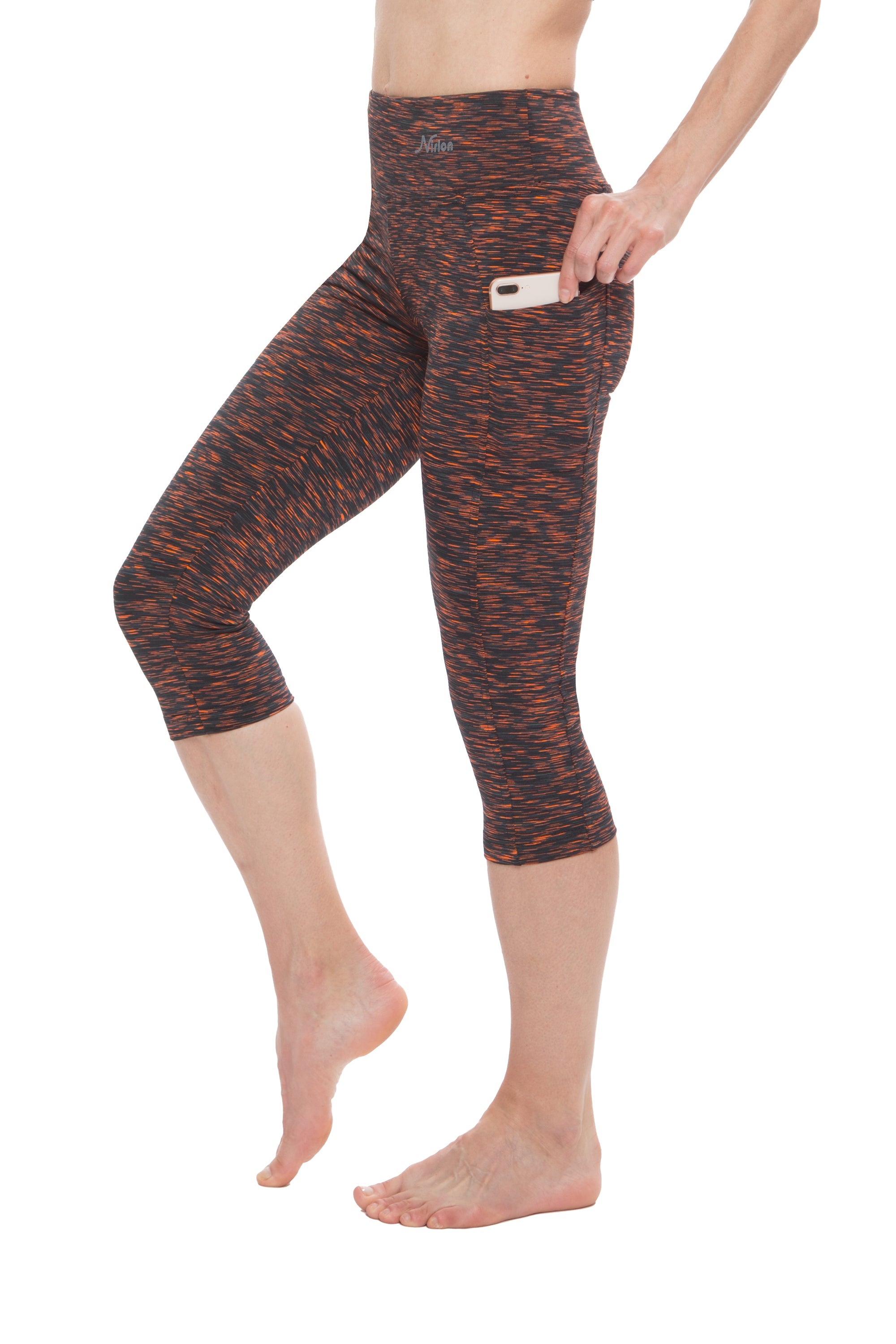 High Waist Capri Leggings with Pockets for Women