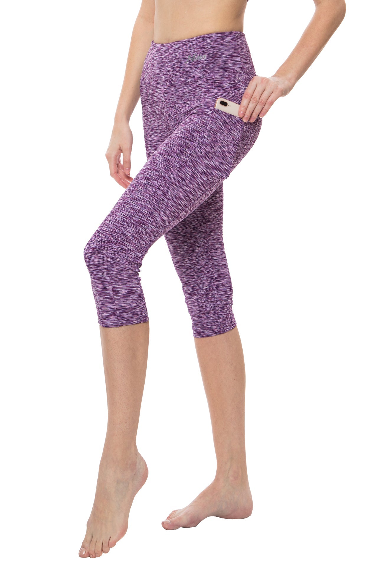 High Waist Capri Leggings with Pockets for Women