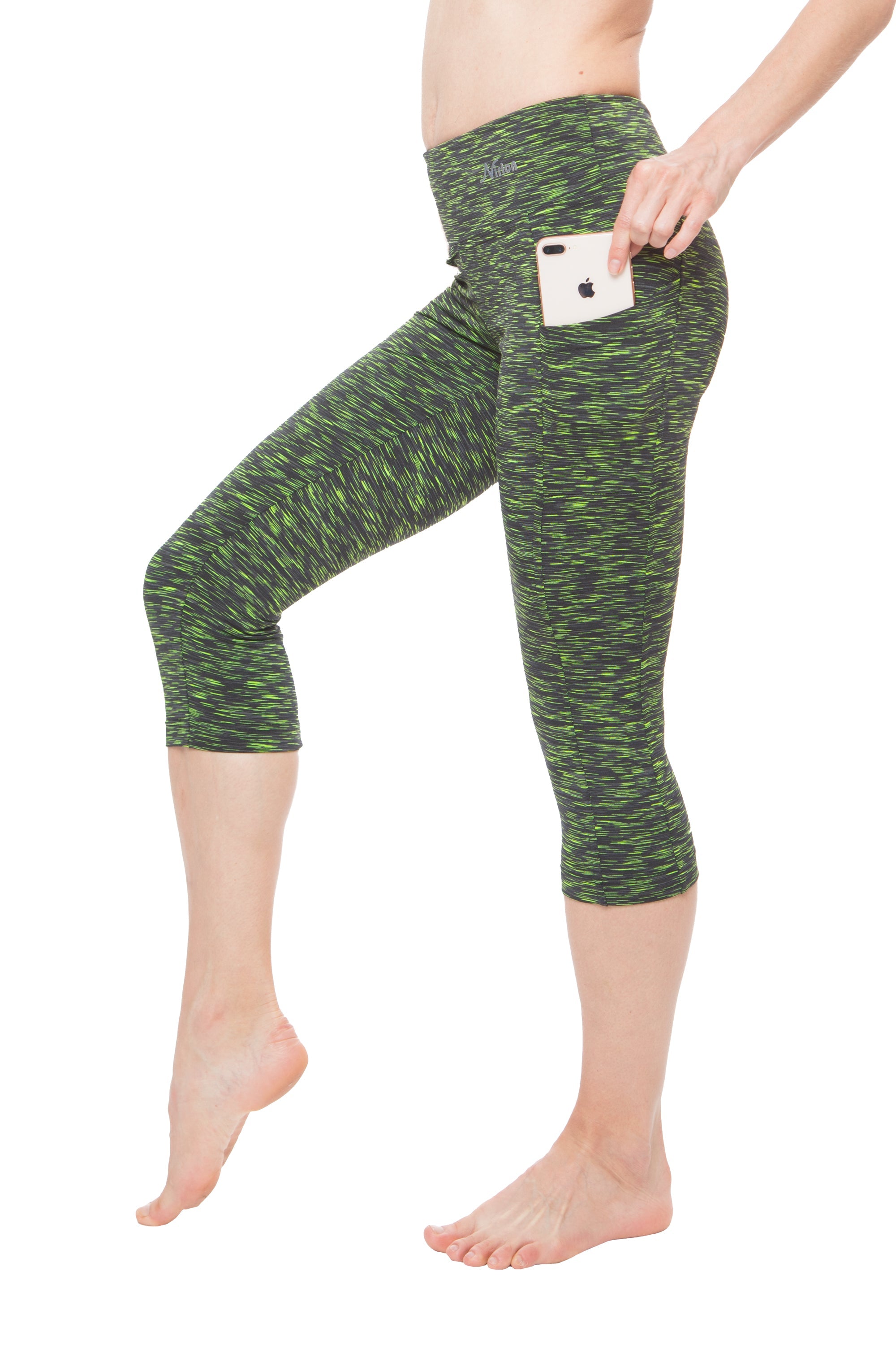 High Waist Capri Leggings with Pockets for Women