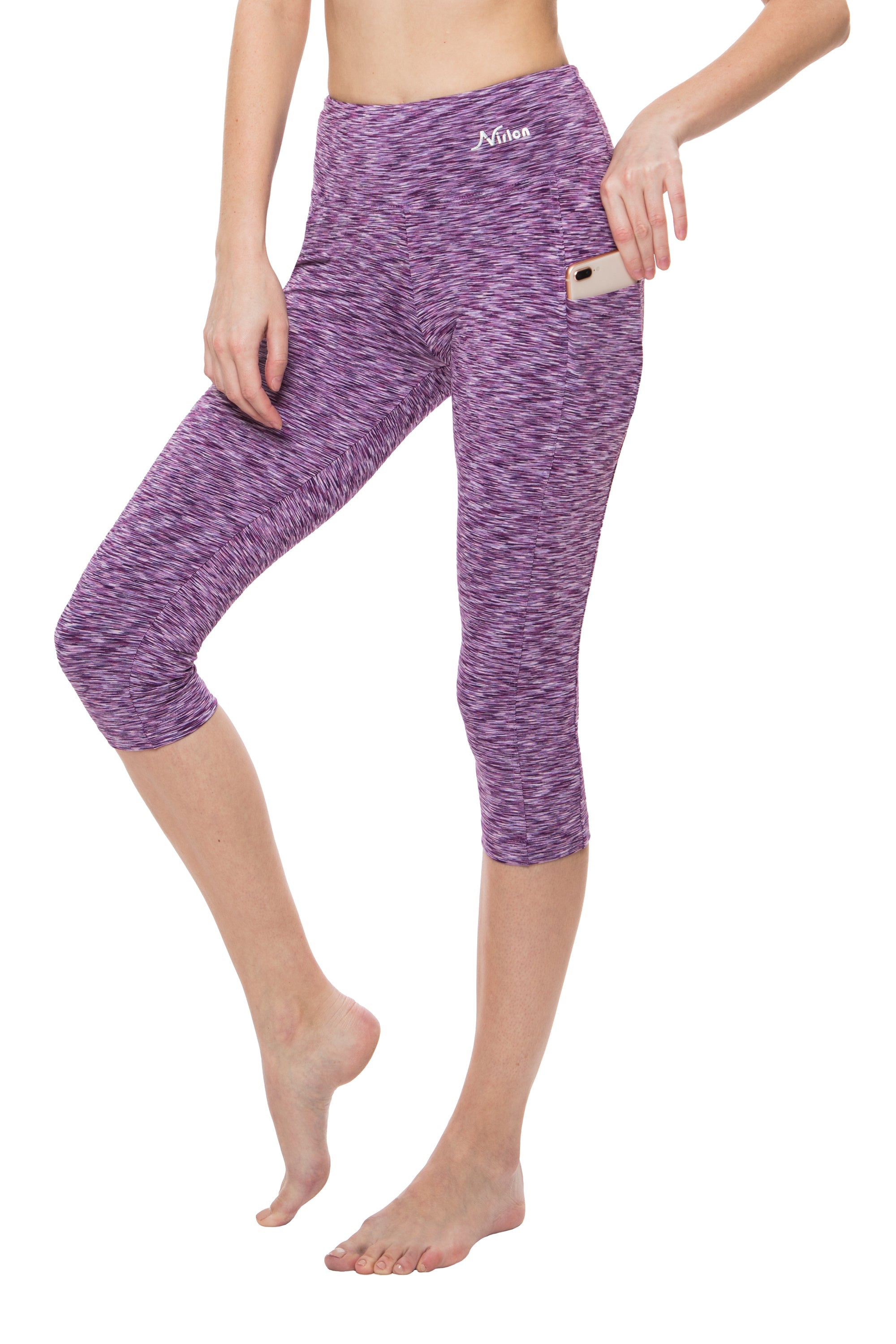 High Waist Capri Leggings with Pockets for Women
