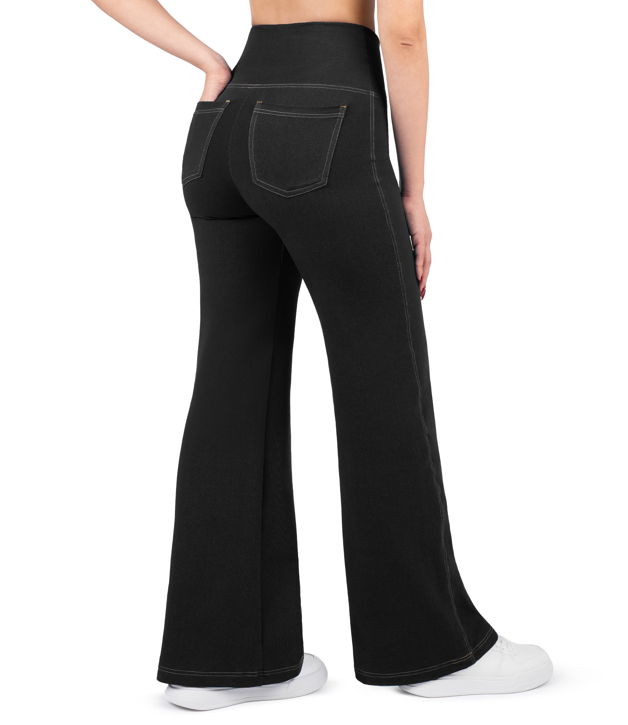 NirJEANS™ Crossover Wide Leg Jeggings with Pockets