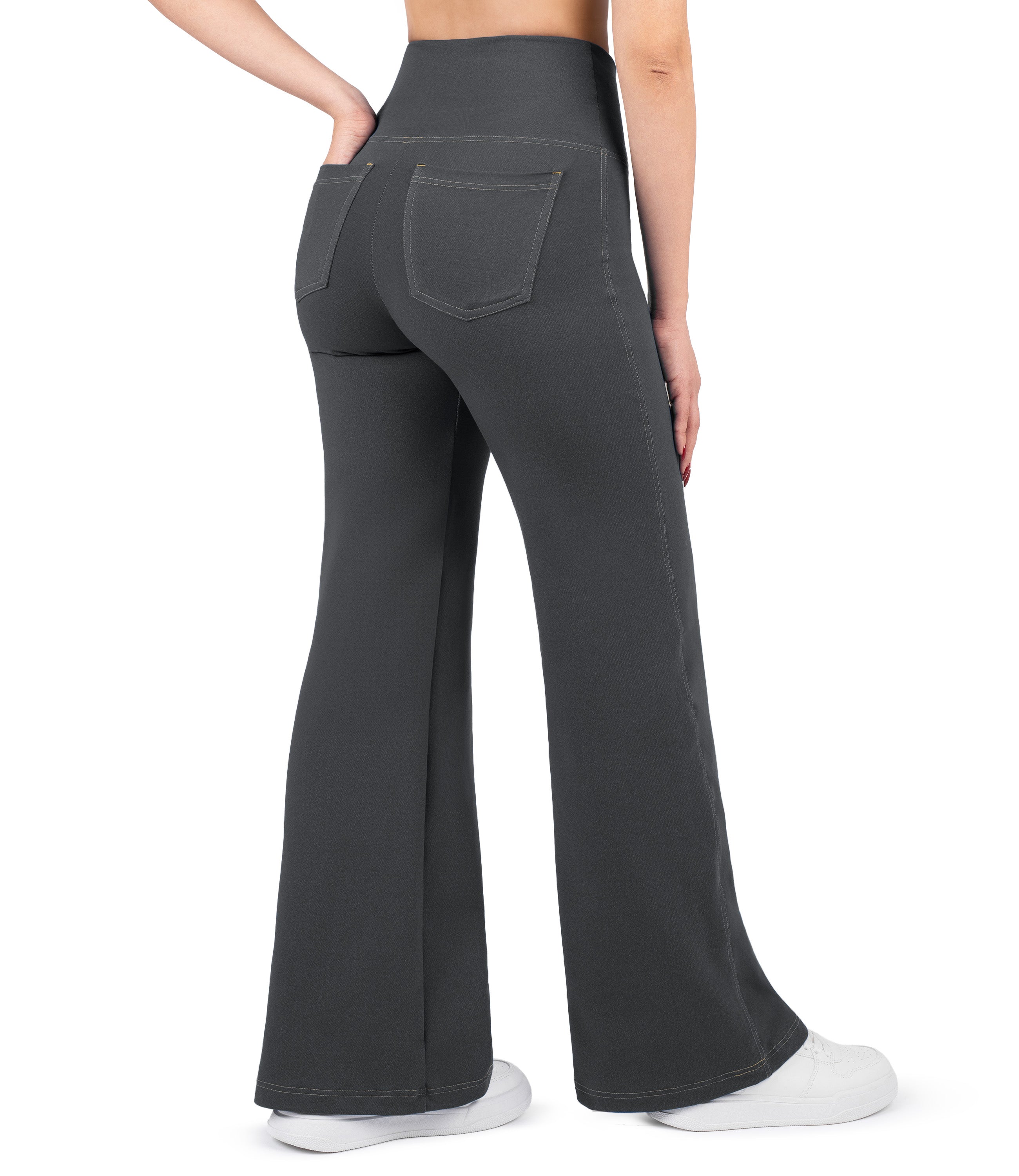NirJEANS™ Crossover Wide Leg Jeggings with Pockets