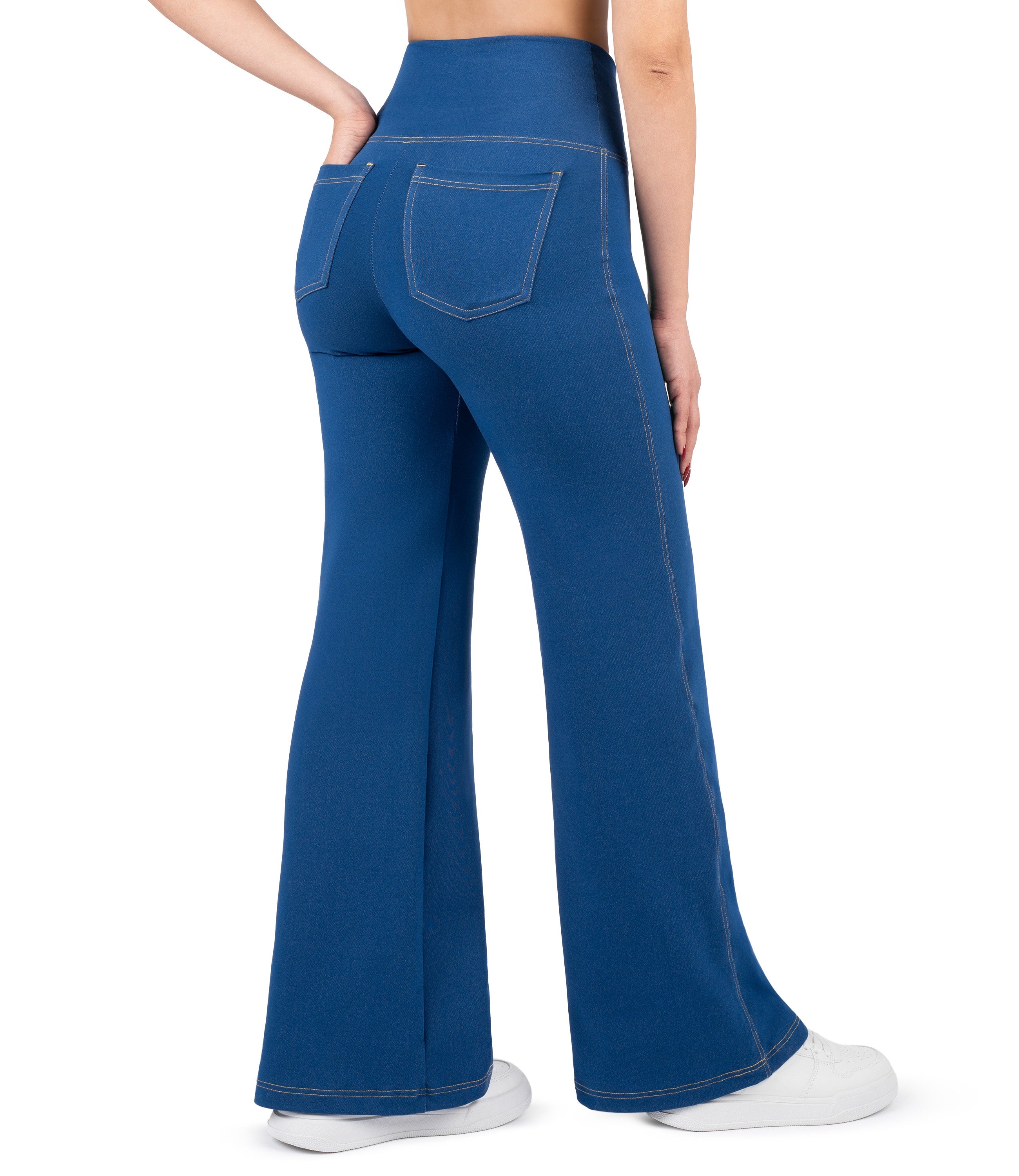 NirJEANS™ Crossover Wide Leg Jeggings with Pockets
