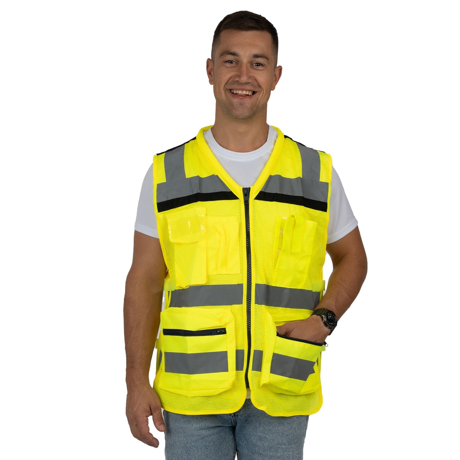 EMS Reflective Mesh Safety Vest with Pockets - Nirlon