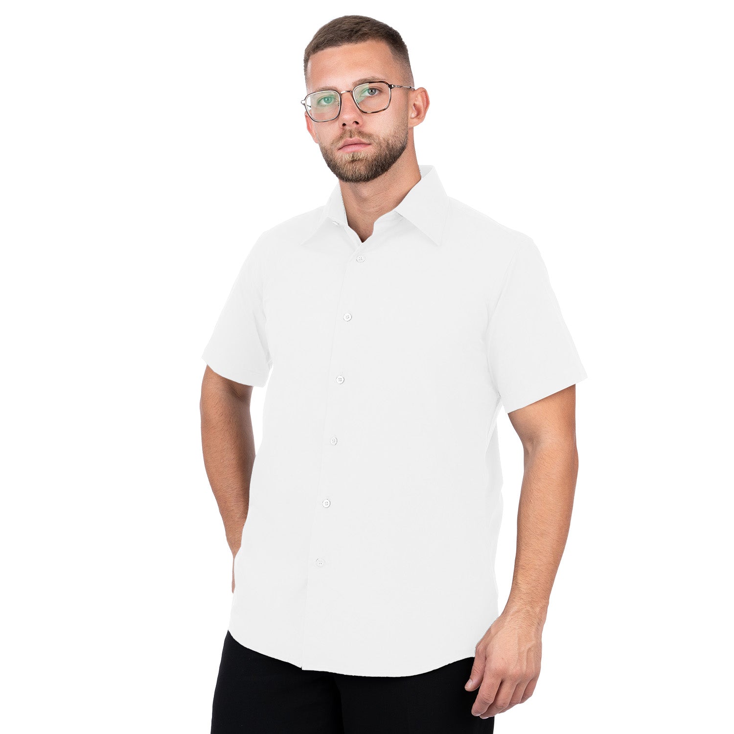 Short Sleeve Elegant Diolen Shirt for Men - Nirlon