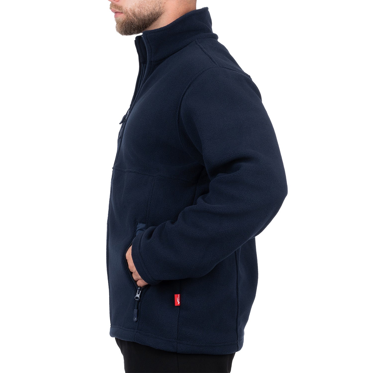 Zip Up Fleece Jacket with 3 Pockets for Men - Nirlon