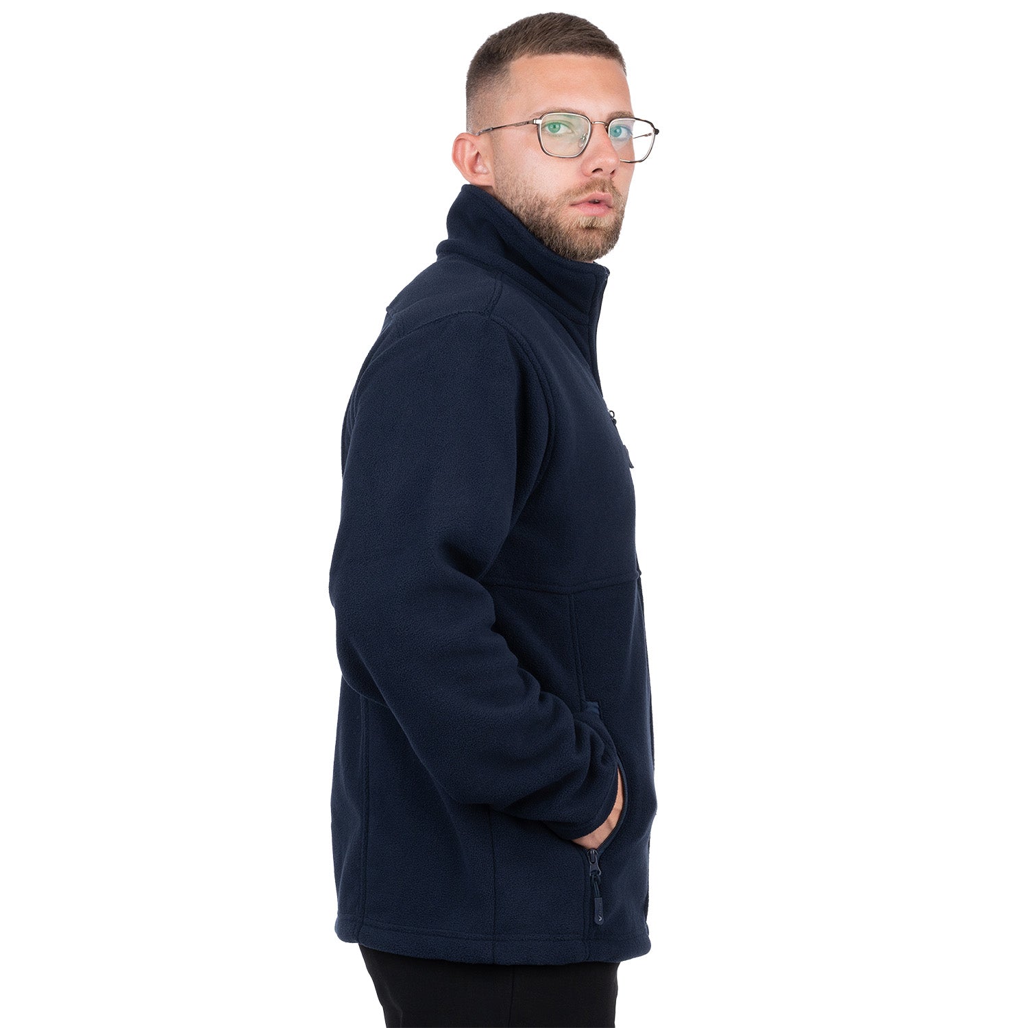Zip Up Fleece Jacket with 3 Pockets for Men - Nirlon