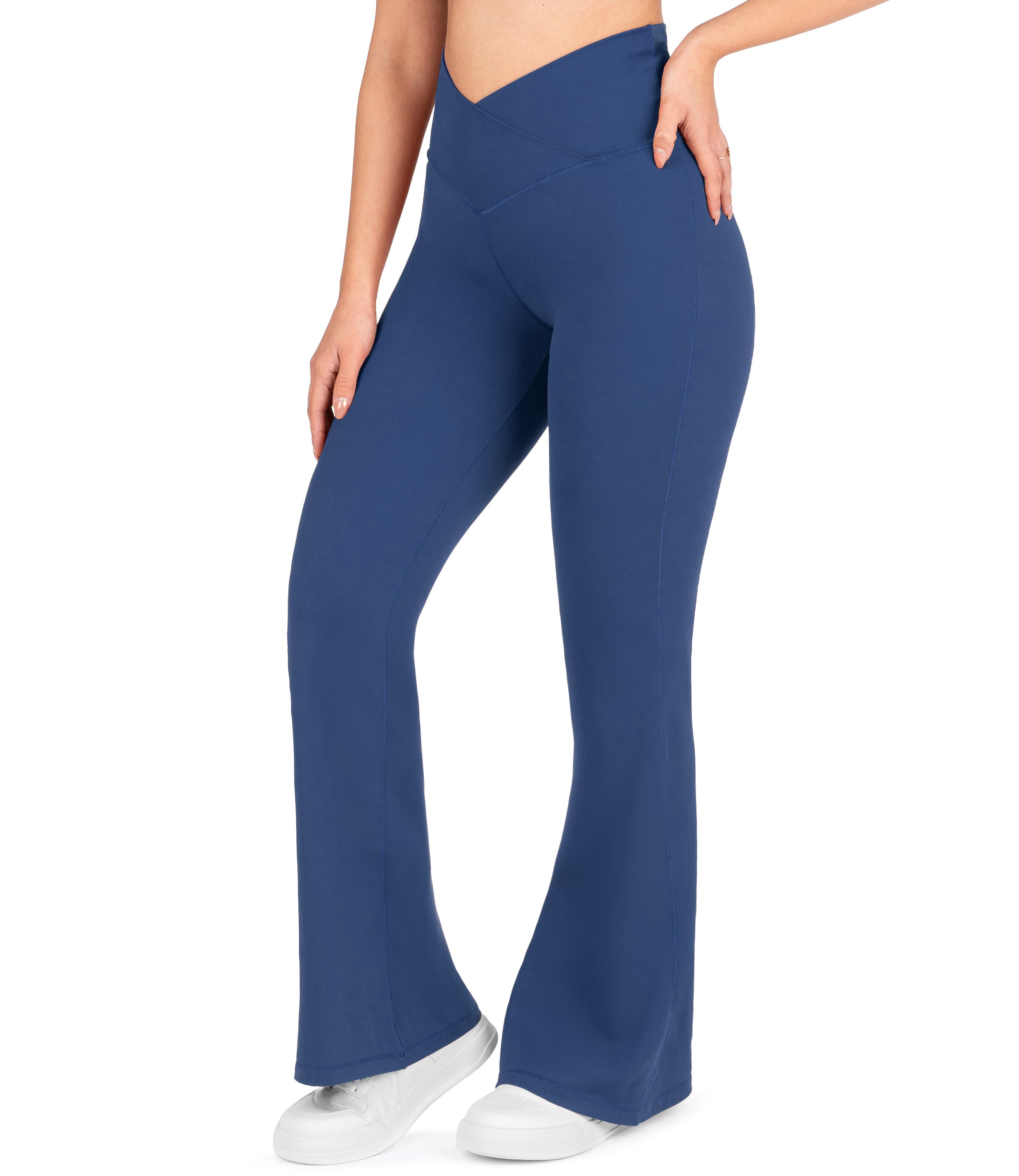 NirLUX™ Crossover High Waist Flare Leggings 28" Inseam