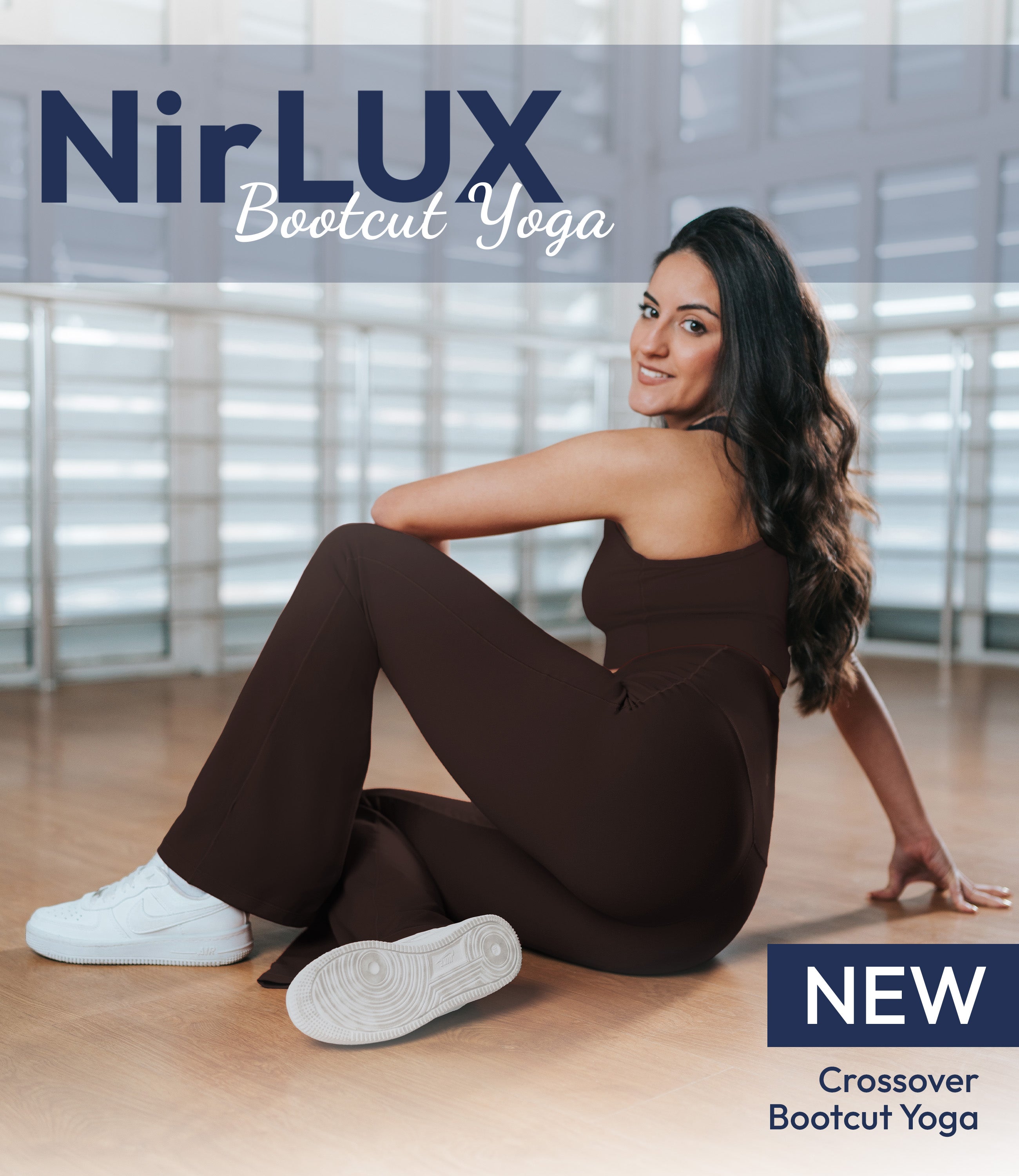 NirLUX™ Crossover High Waist Flare Leggings 34" Inseam