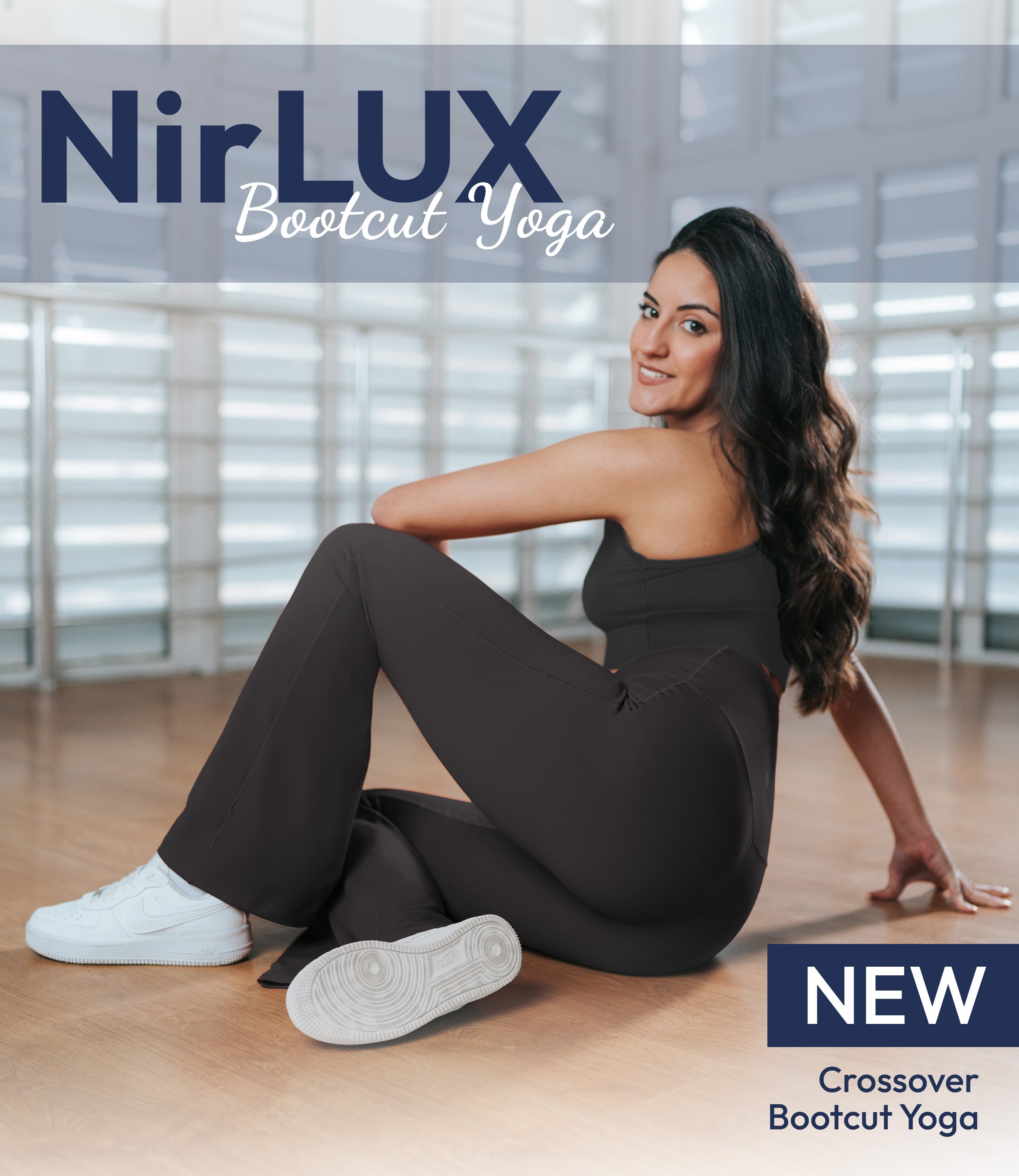 NirLUX™ Crossover High Waist Flare Leggings 28" Inseam