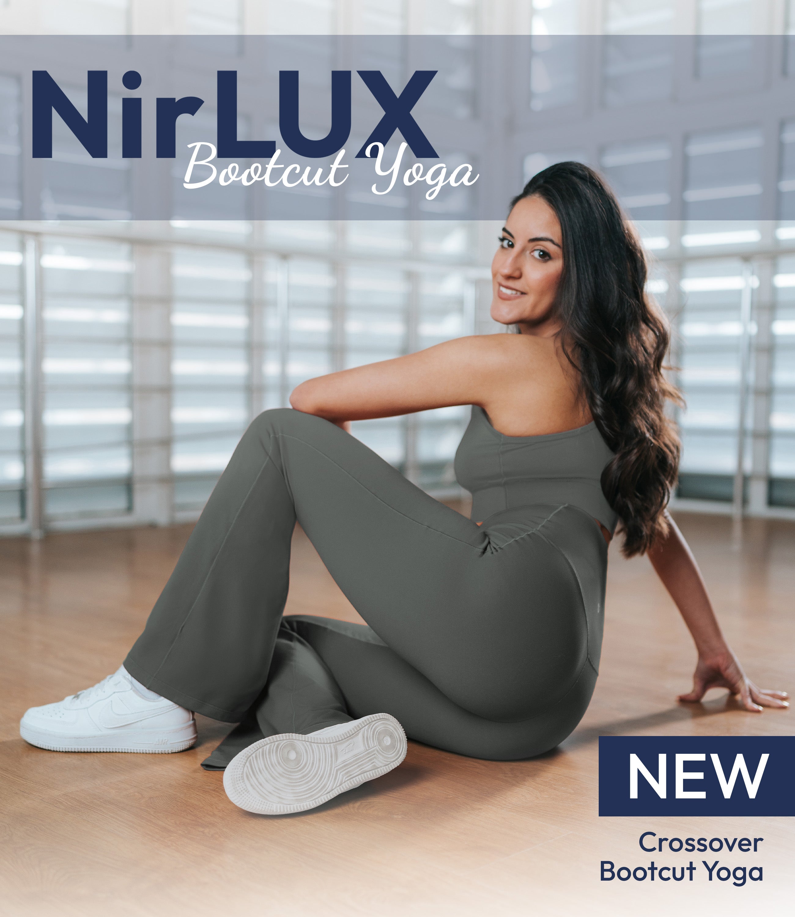 NirLUX™ Crossover High Waist Flare Leggings 30" Inseam