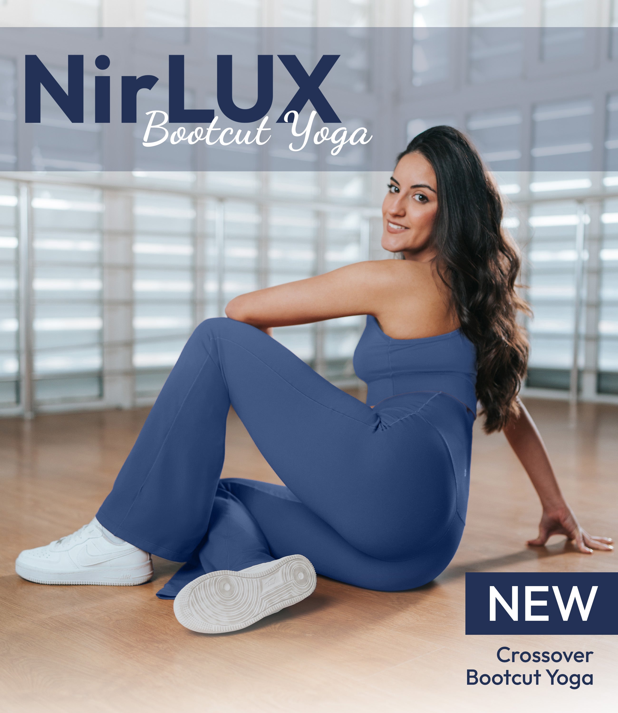 NirLUX™ Crossover High Waist Flare Leggings 32" Inseam