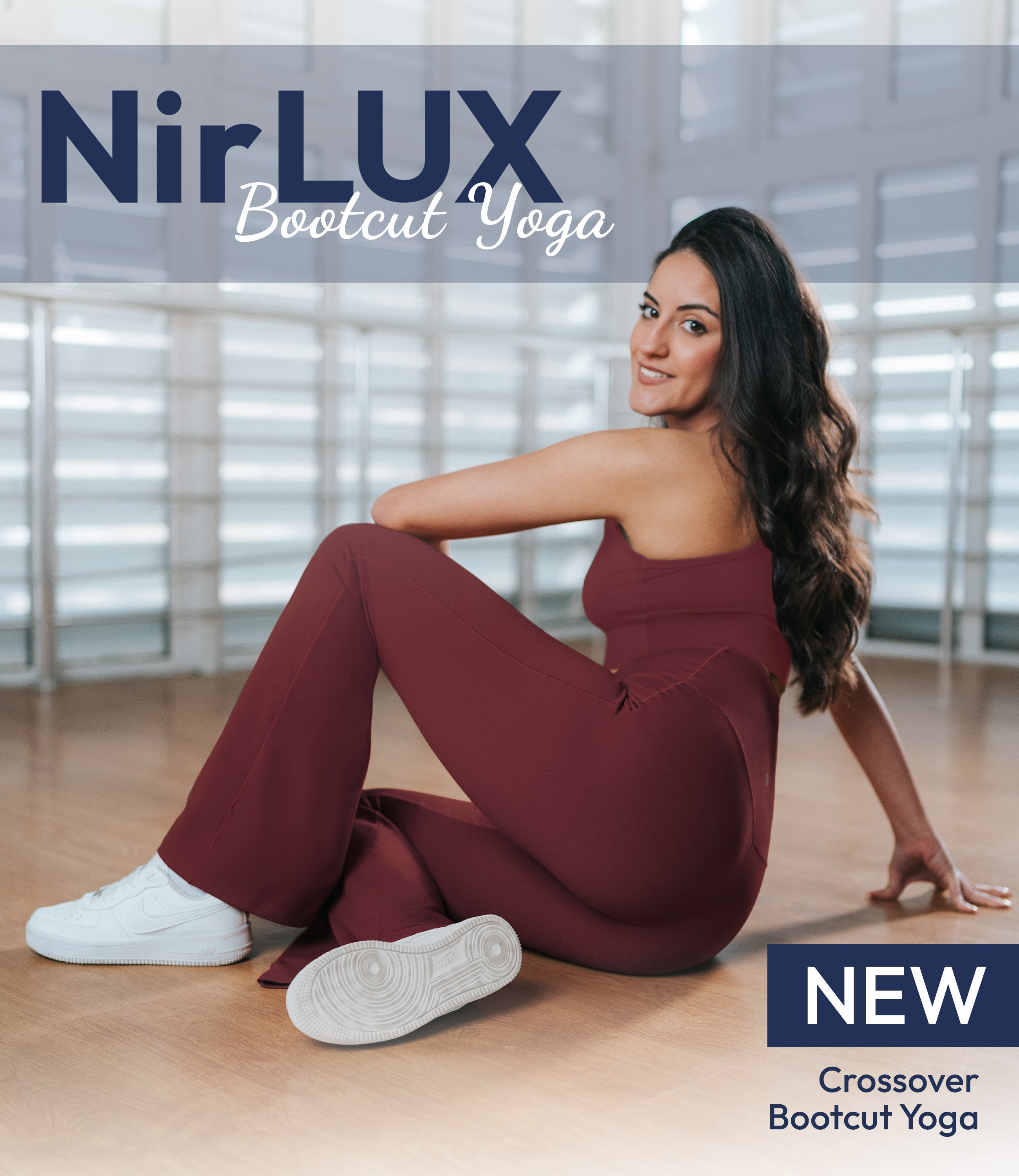 NirLUX™ Crossover High Waist Flare Leggings 32" Inseam