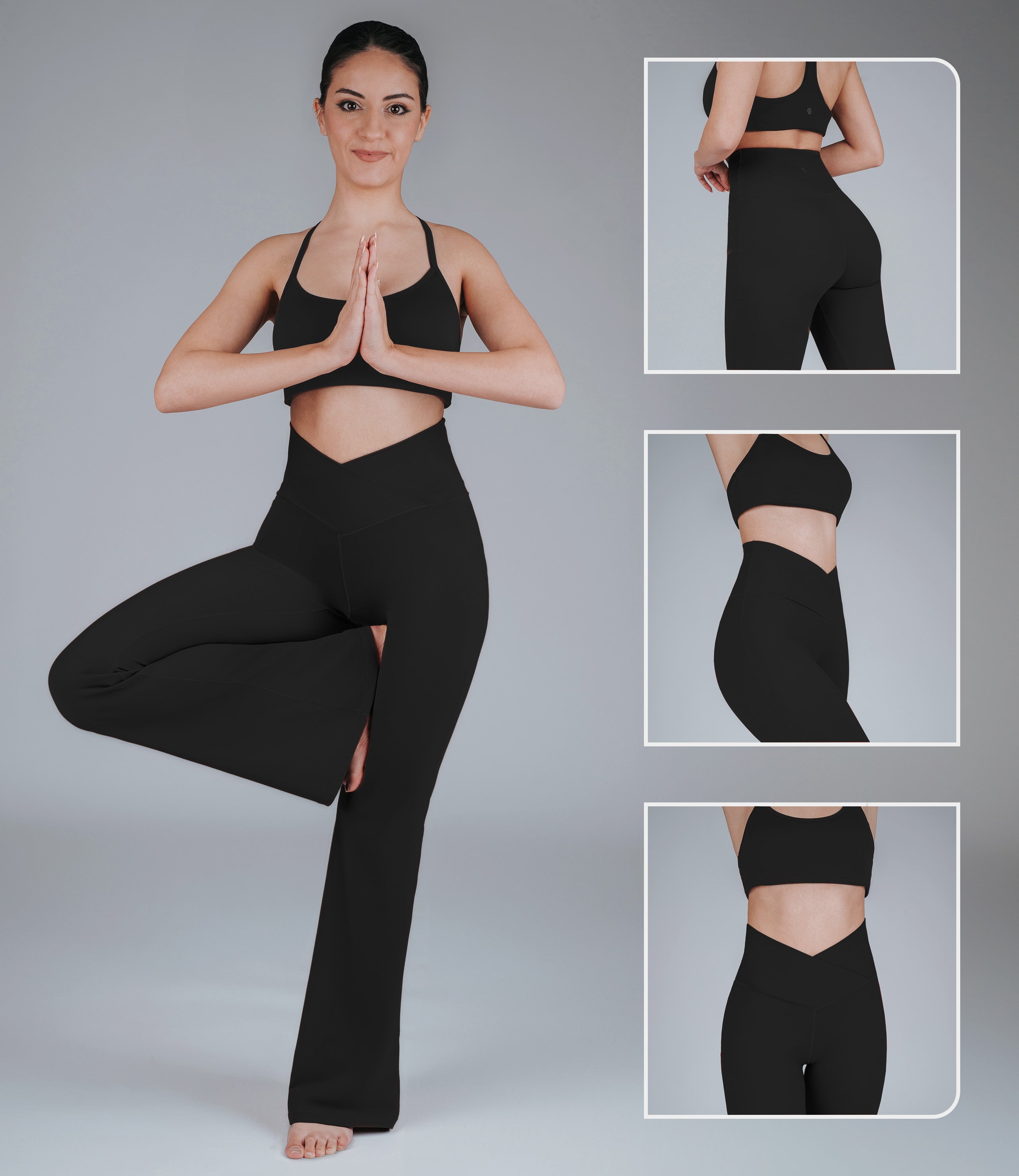 NirLUX™ Crossover High Waist Flare Leggings 30" Inseam