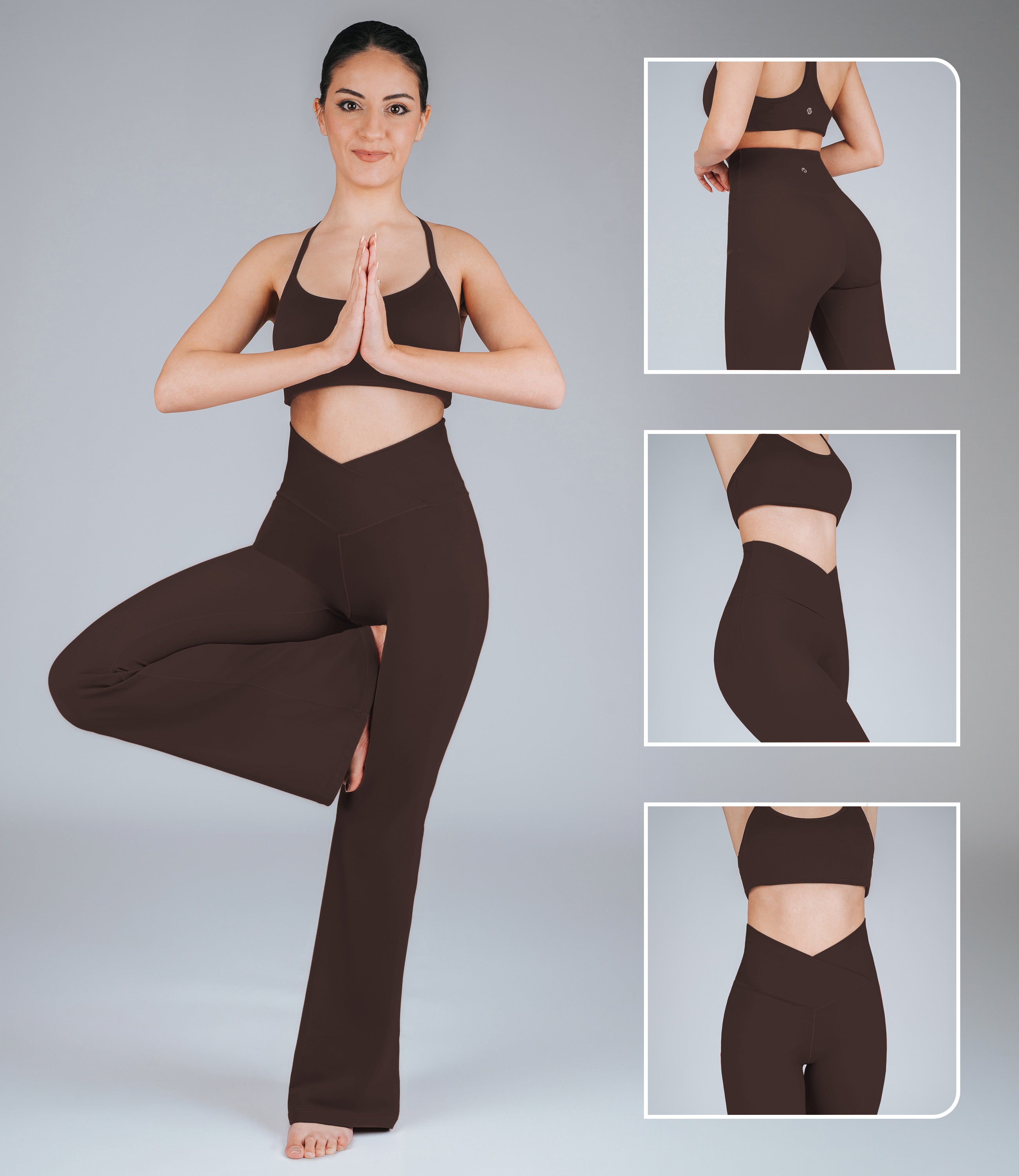 NirLUX™ Crossover High Waist Flare Leggings 28" Inseam