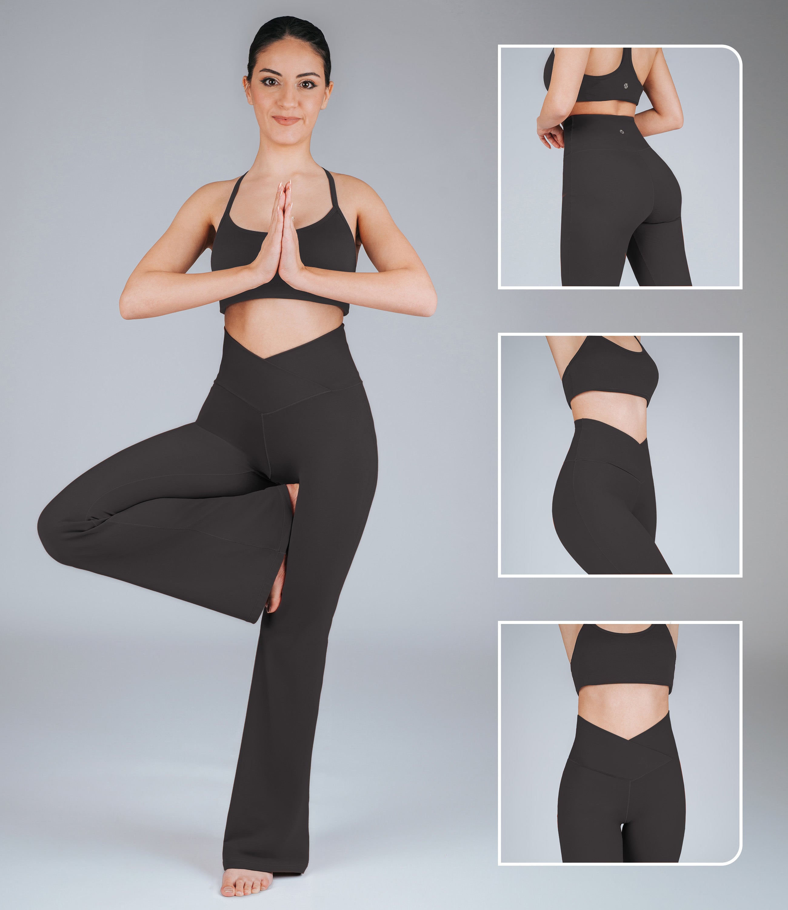 NirLUX™ Crossover High Waist Flare Leggings 32" Inseam