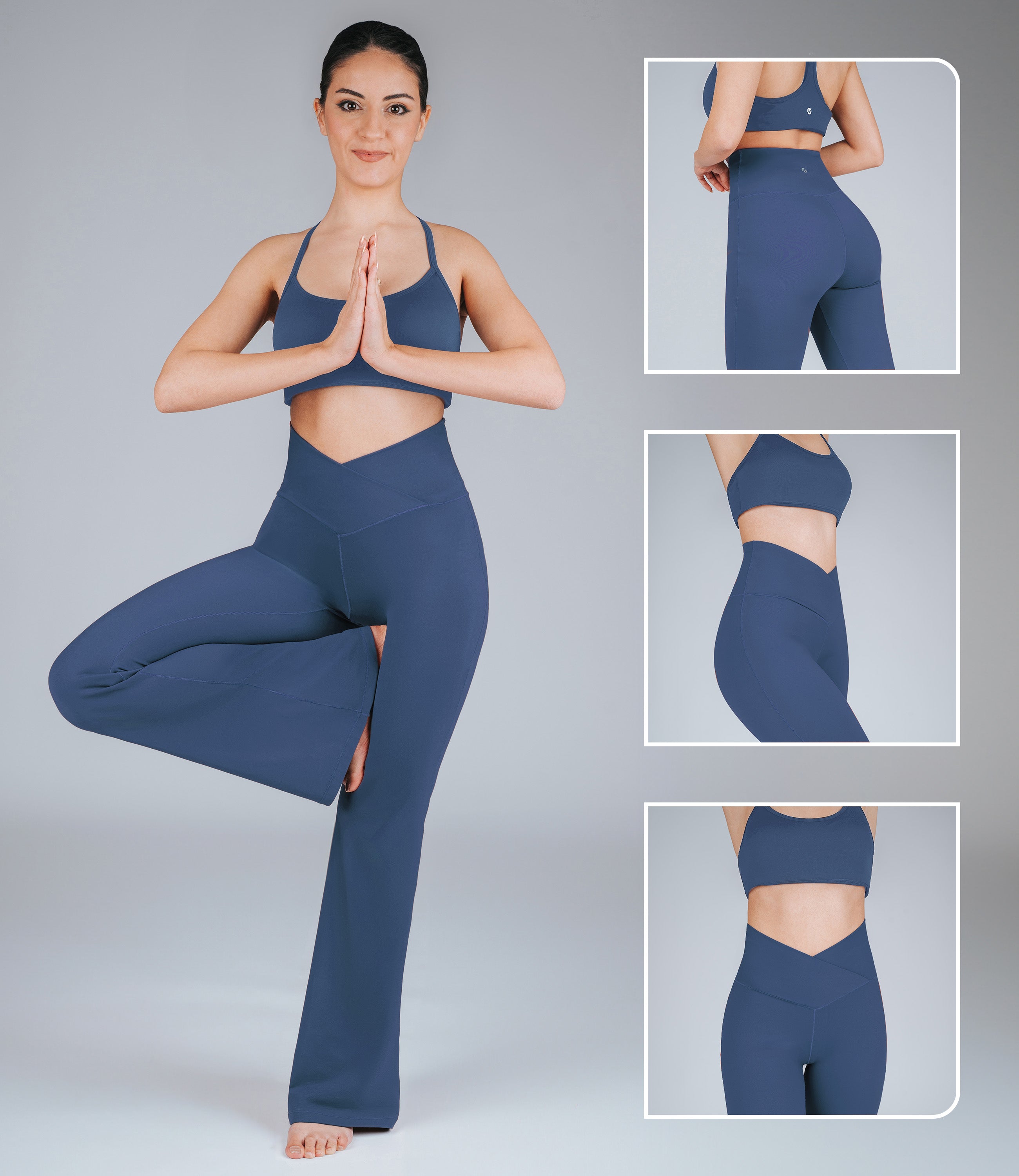 NirLUX™ Crossover High Waist Flare Leggings 28" Inseam