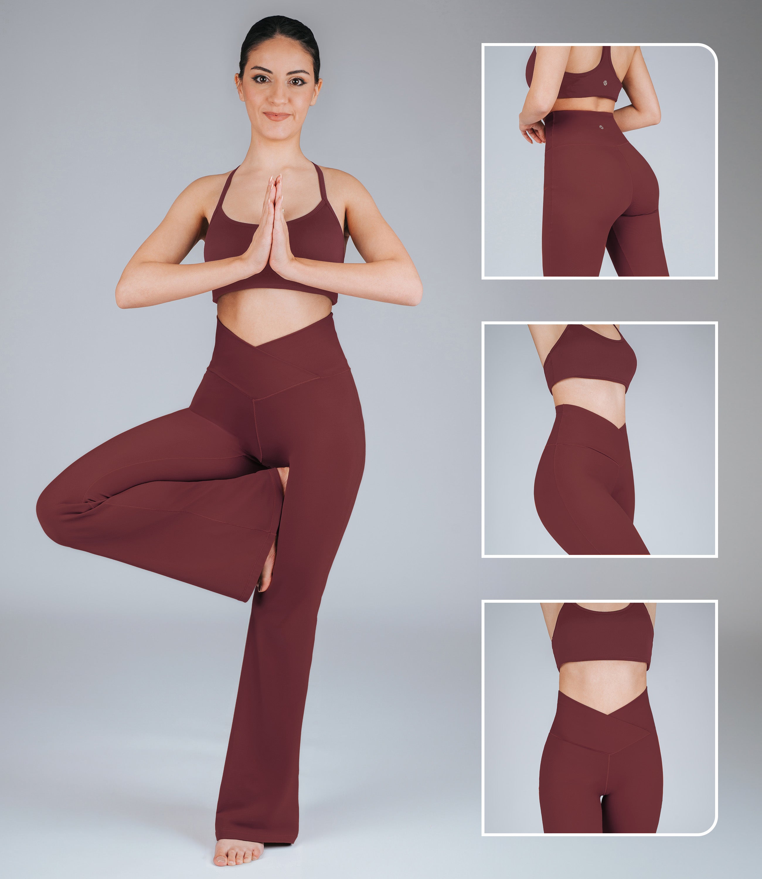 NirLUX™ Crossover High Waist Flare Leggings 28" Inseam
