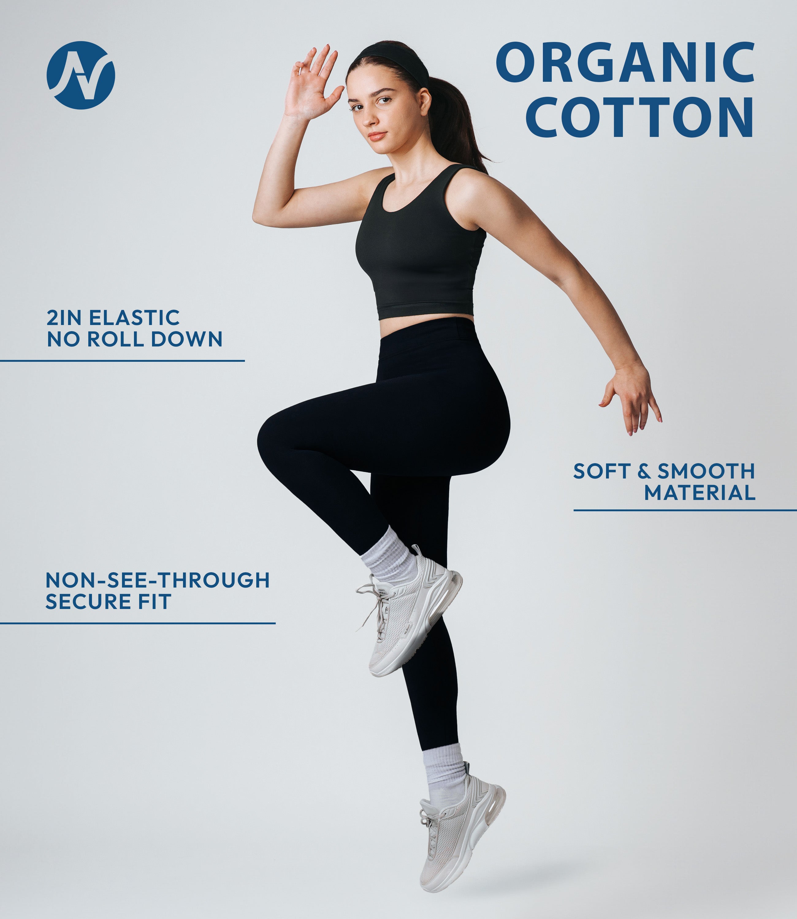 CottoNIR™ High Waisted Cotton Leggings for Women