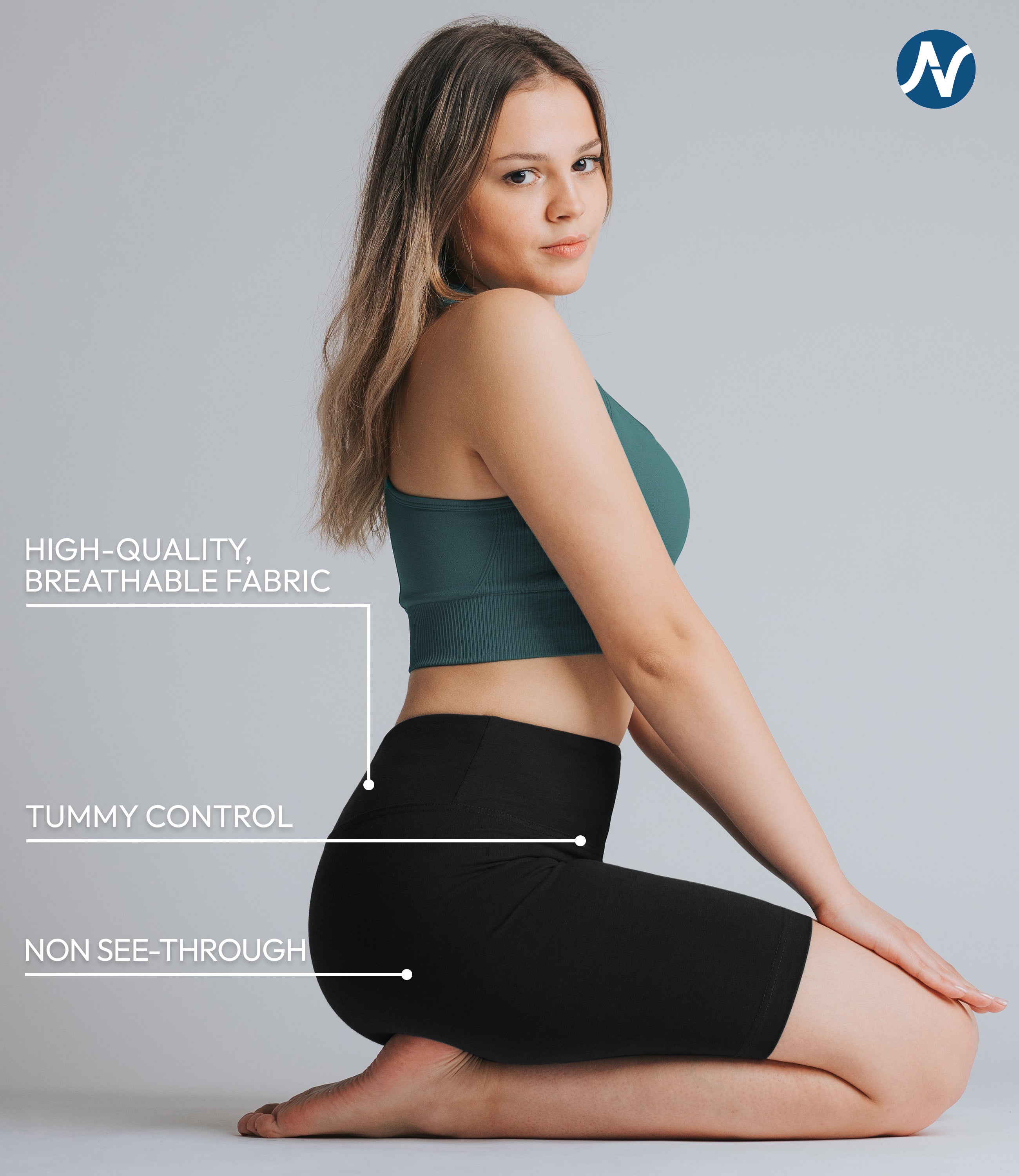 CottoNIR™ High Waist Biker Shorts for Women