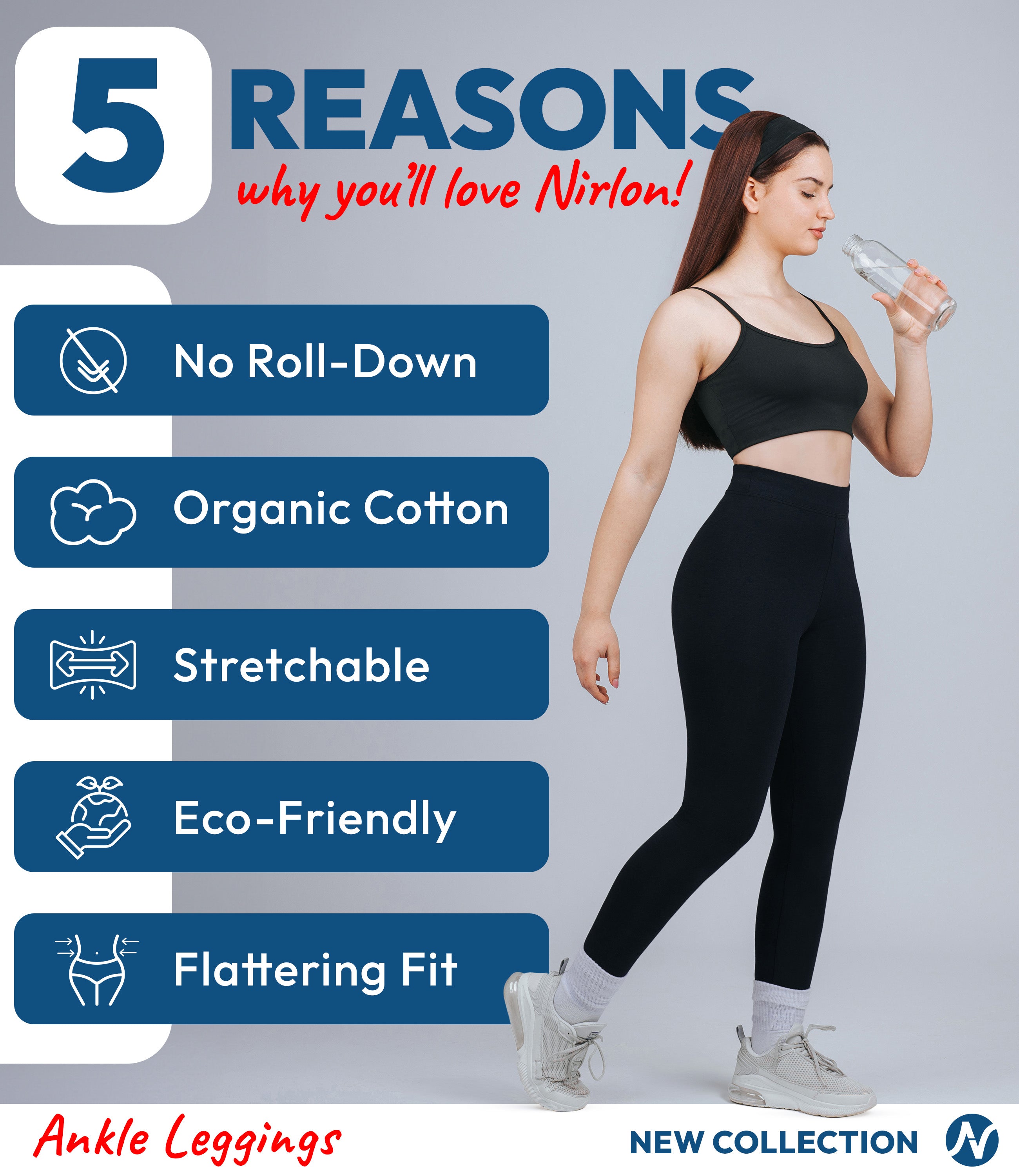 CottoNIR™ High Waisted Cotton Leggings for Women