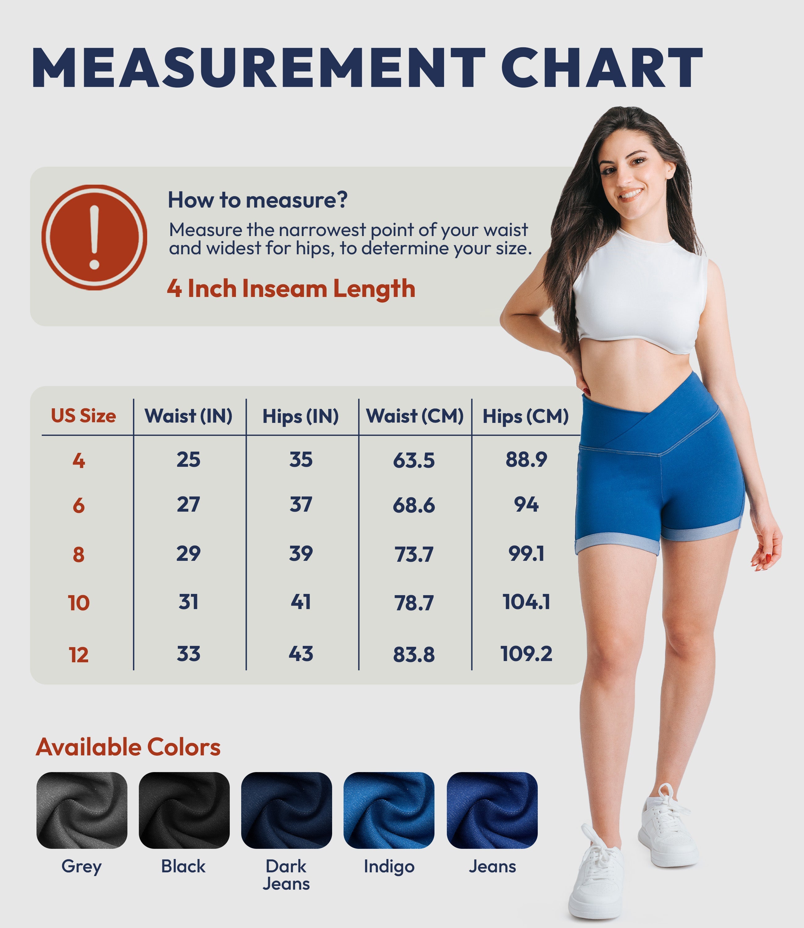 NirJEANS™ Crossover High Waist Short Jeggings with Pockets