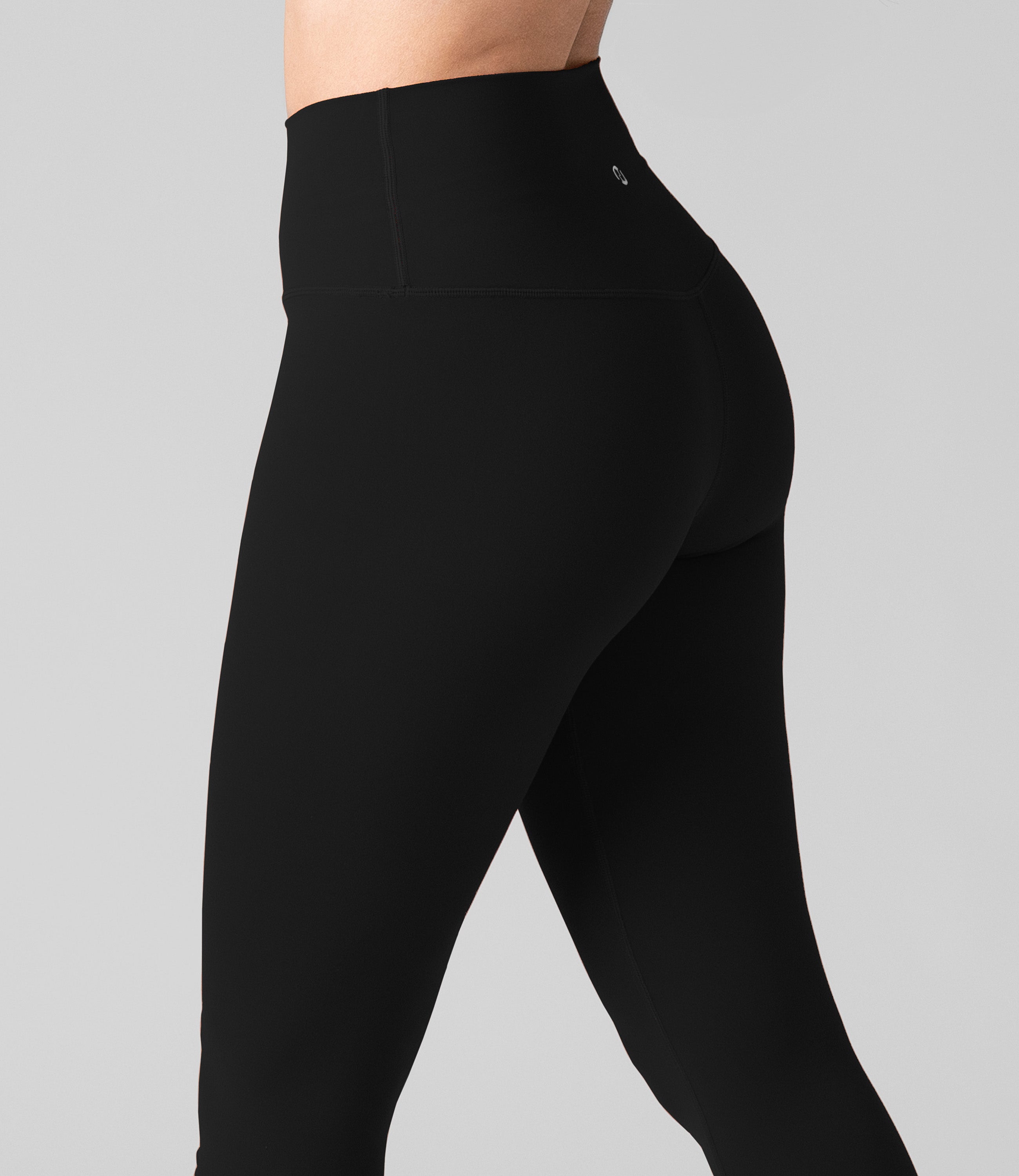 Back view of NirLUX high waist leggings for women in black, showing tummy control fit
