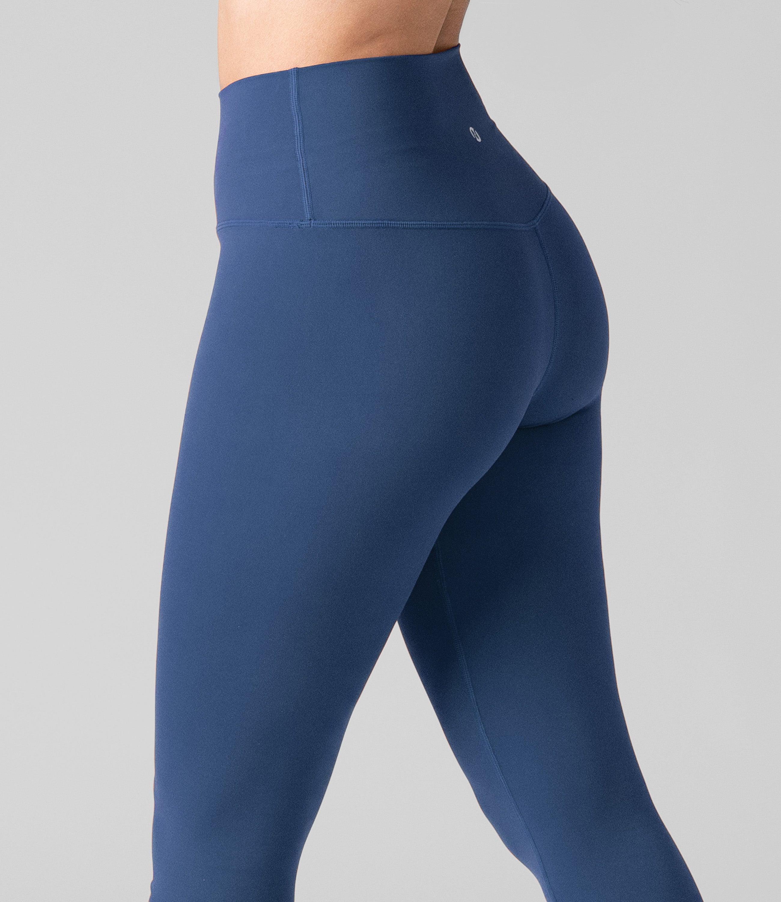 Back view of NirLUX high waist leggings for women in limoges navy, showing tummy control fit
